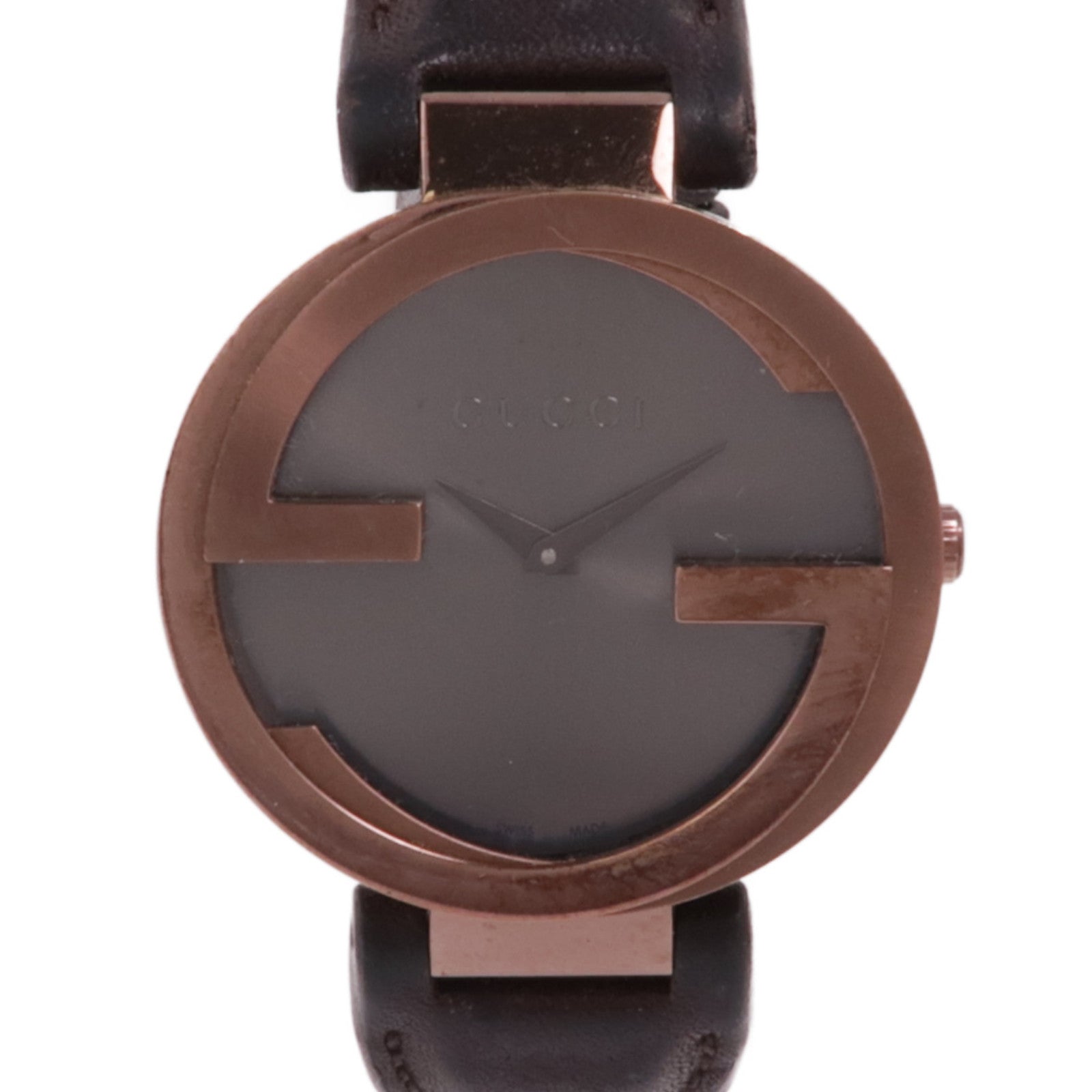 GUCCI Interlocking G 133.3 Quartz Watch Stainless Steel Silver Copper