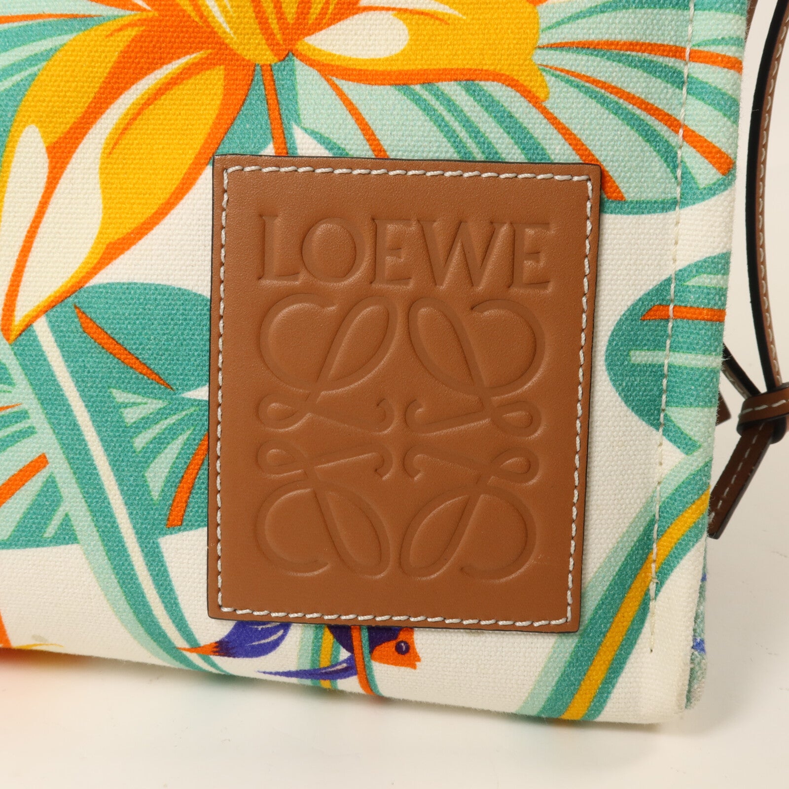 LOEWE 帆布/牛皮皮革Paula's Ibiza Mermaid手挽袋