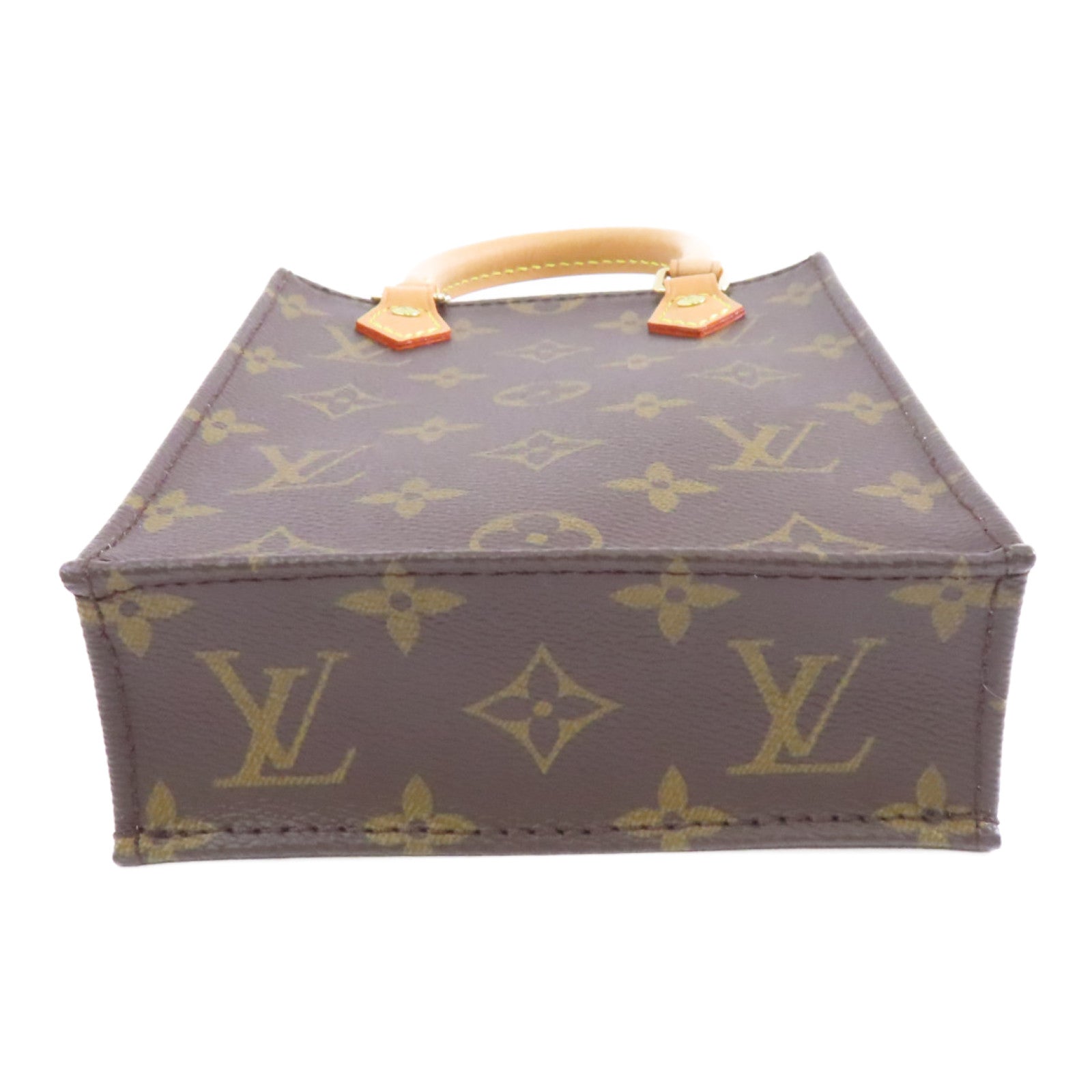 LOUIS VUITTON 【激減優惠】Monogram Petit Sac Plat金扣手挽肩背兩用袋啡色