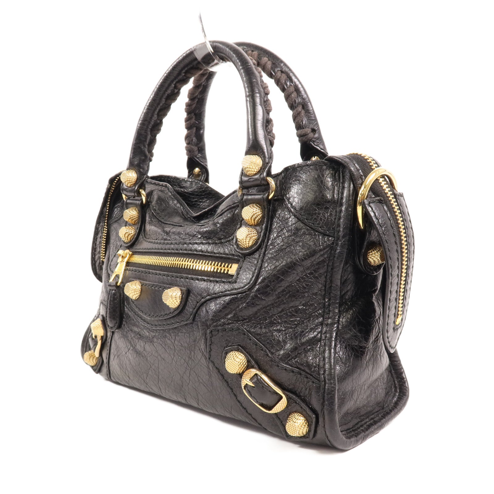 BALENCIAGA 羊皮皮革Mini City金扣手挽肩背兩用袋
