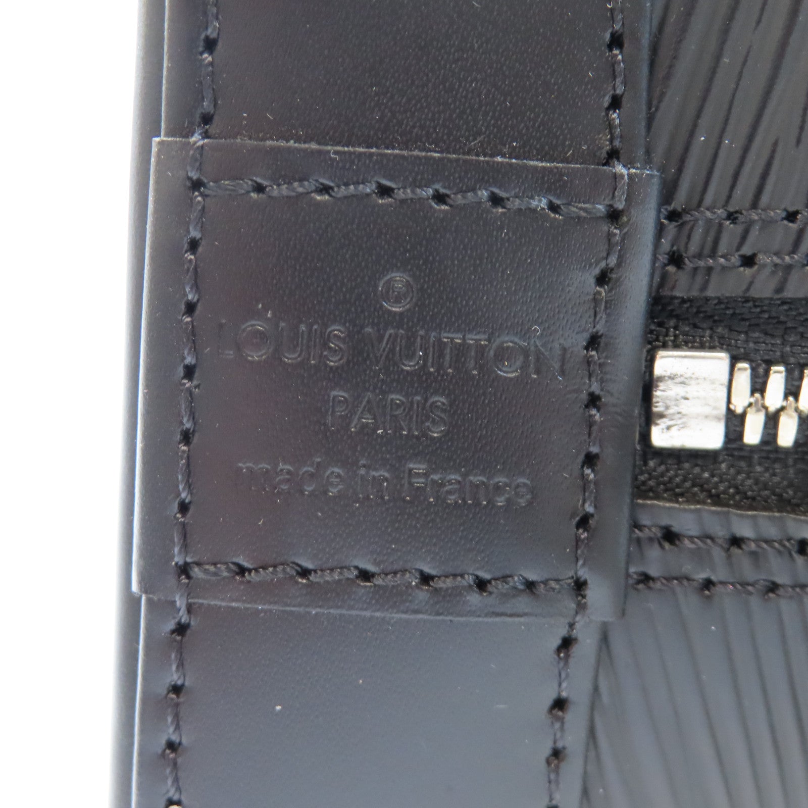 LOUIS VUITTON Epi Alma PM銀扣手挽袋黑色