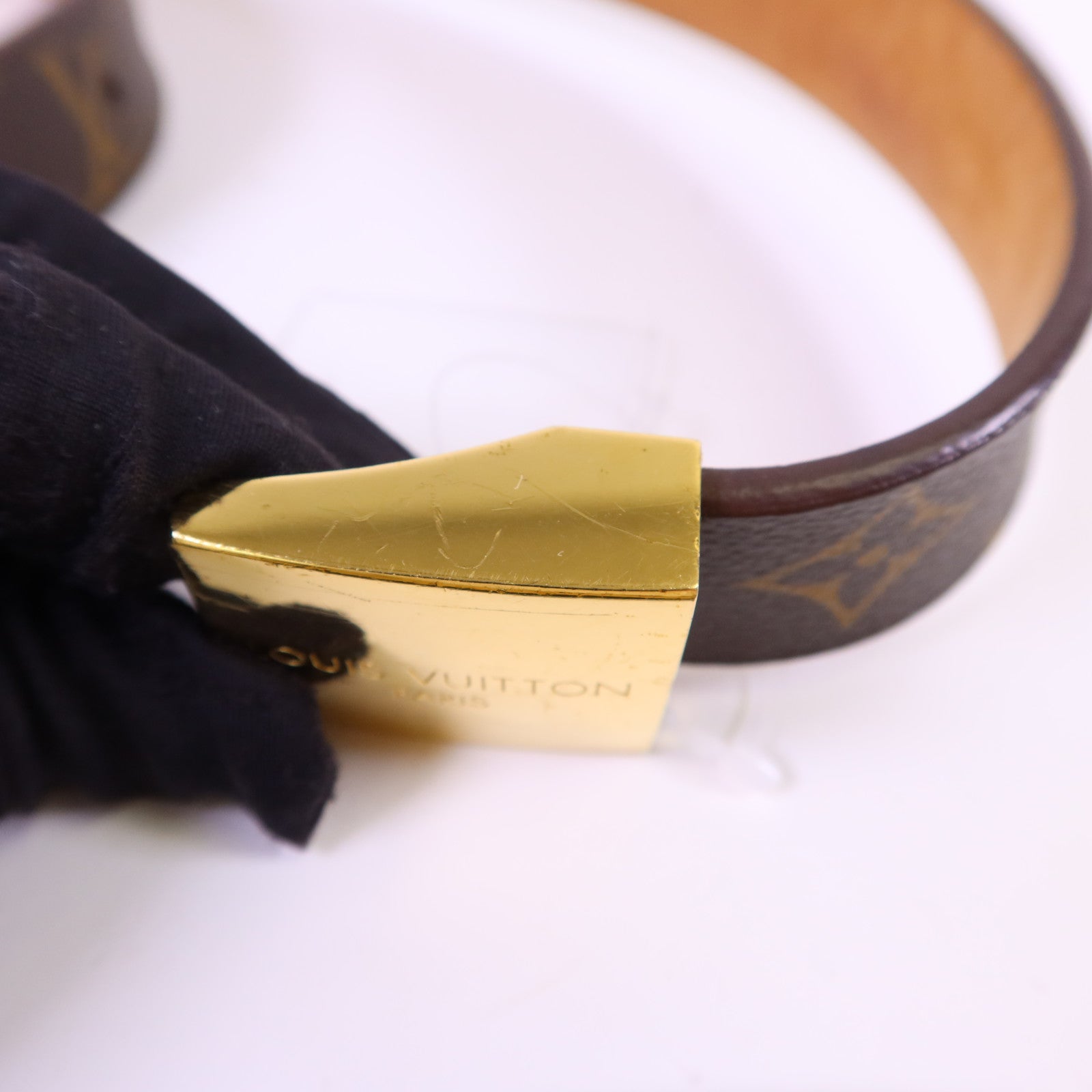 LOUIS VUITTON Monogram Belt金扣皮帶