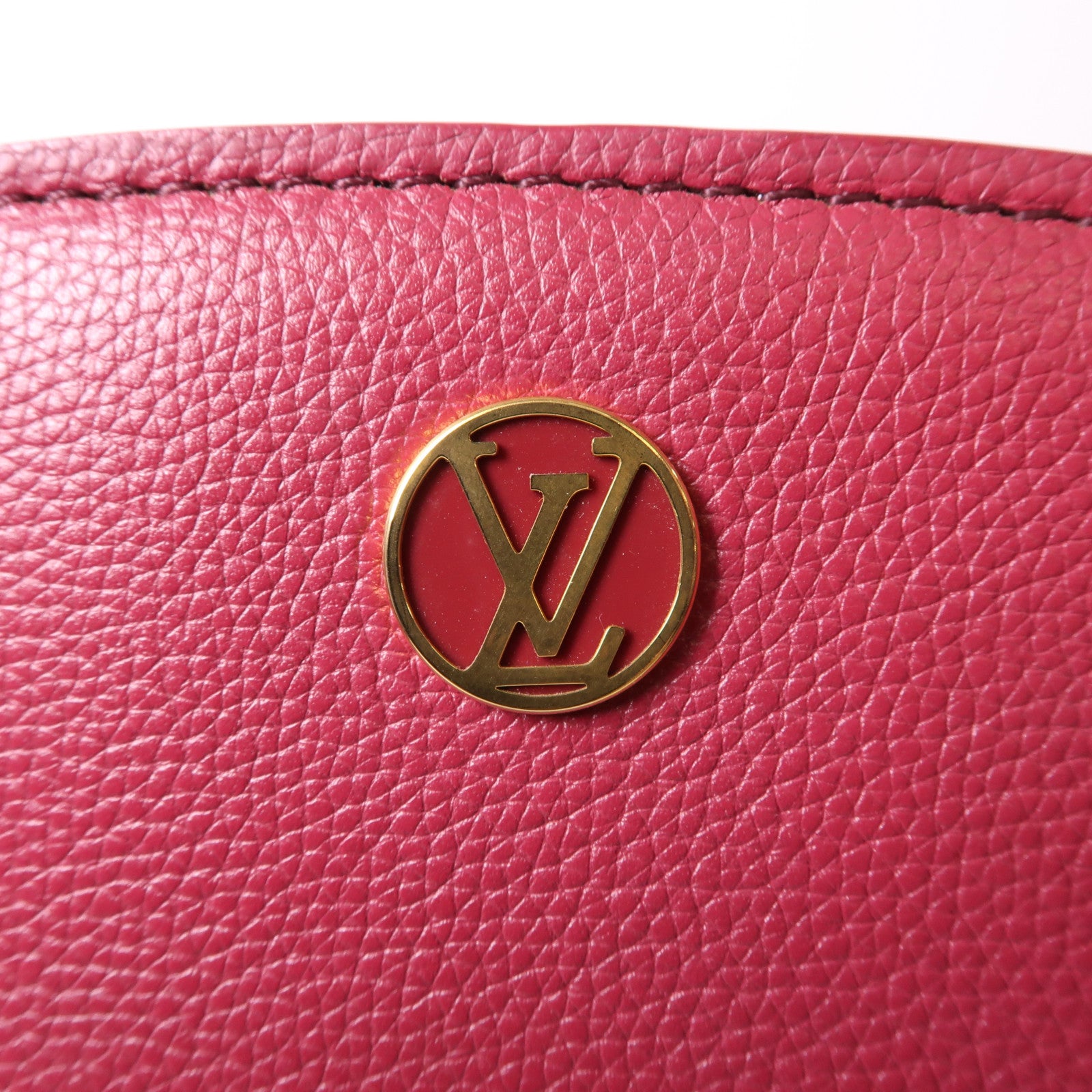 LOUIS VUITTON Monogram Florine金扣手挽肩背兩用袋棕色/紅色