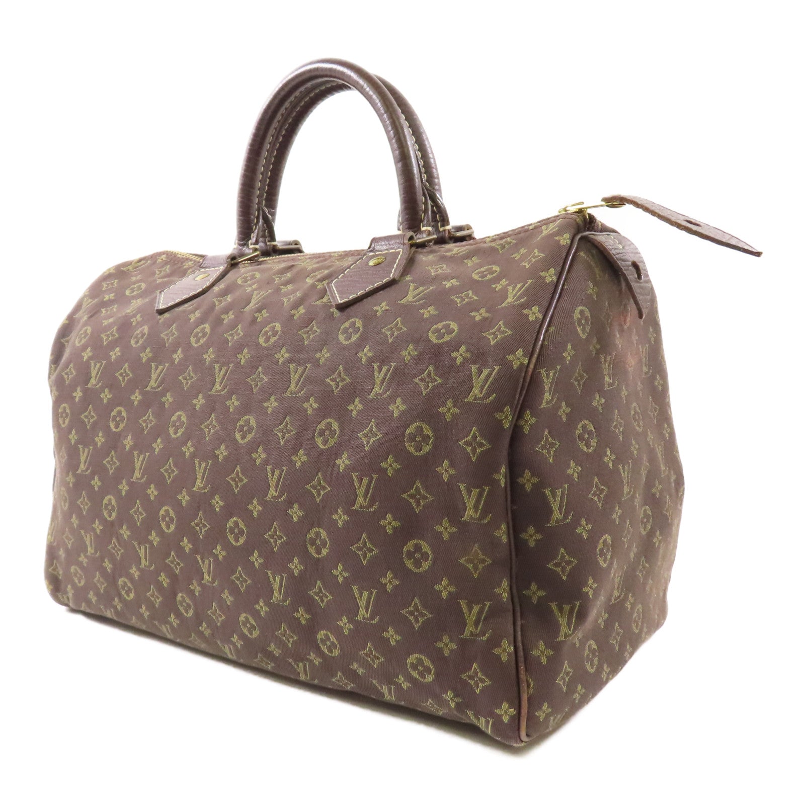 LOUIS VUITTON Monogram Mini Lin Speedy 30金扣手挽袋