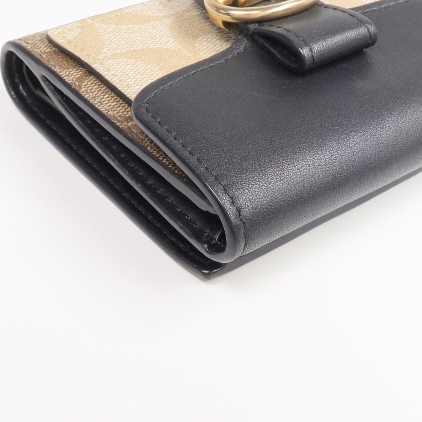 COACH 塗層帆布Georgie Small Wallet金扣錢包