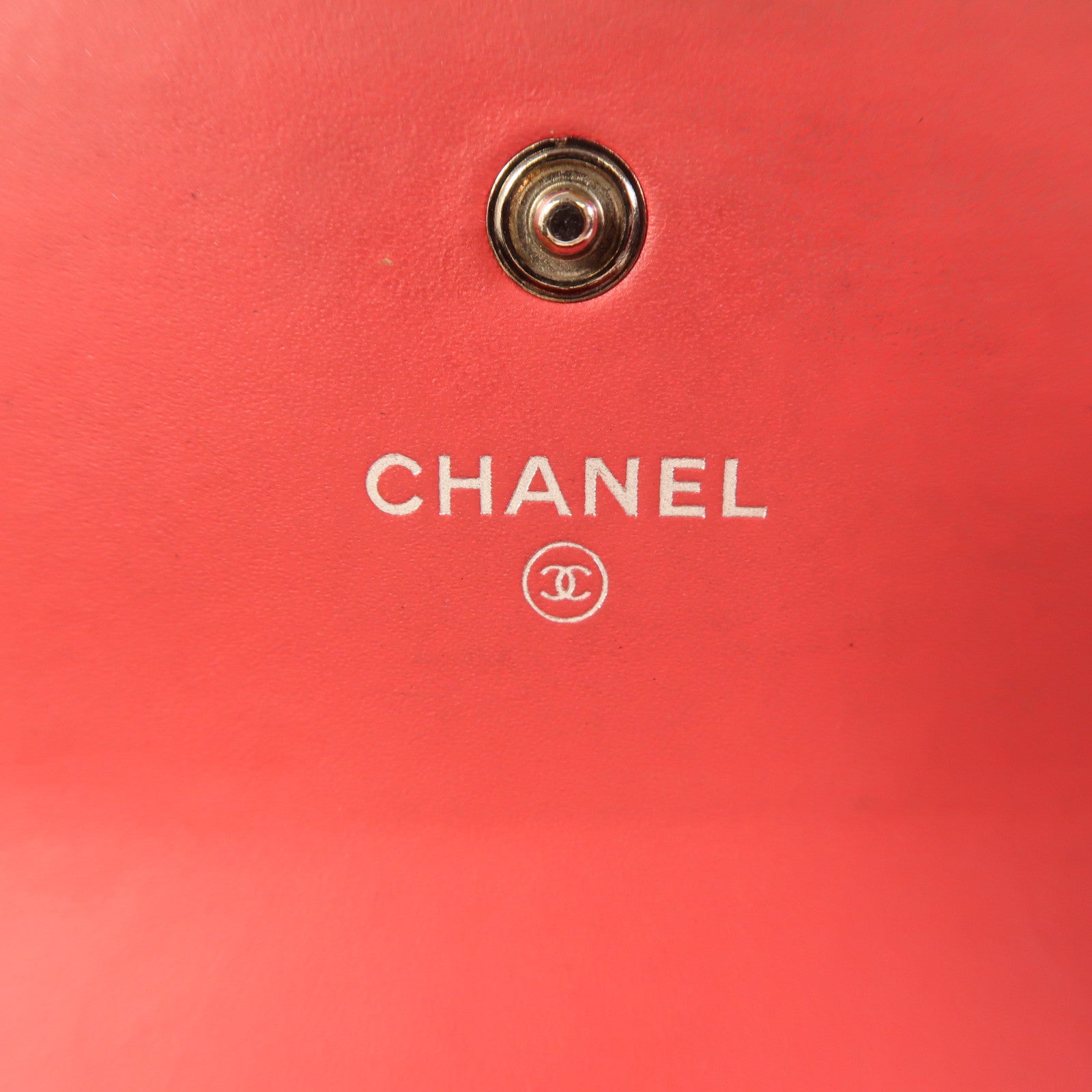 CHANEL CC Long Wallet Calfskin Leather Red