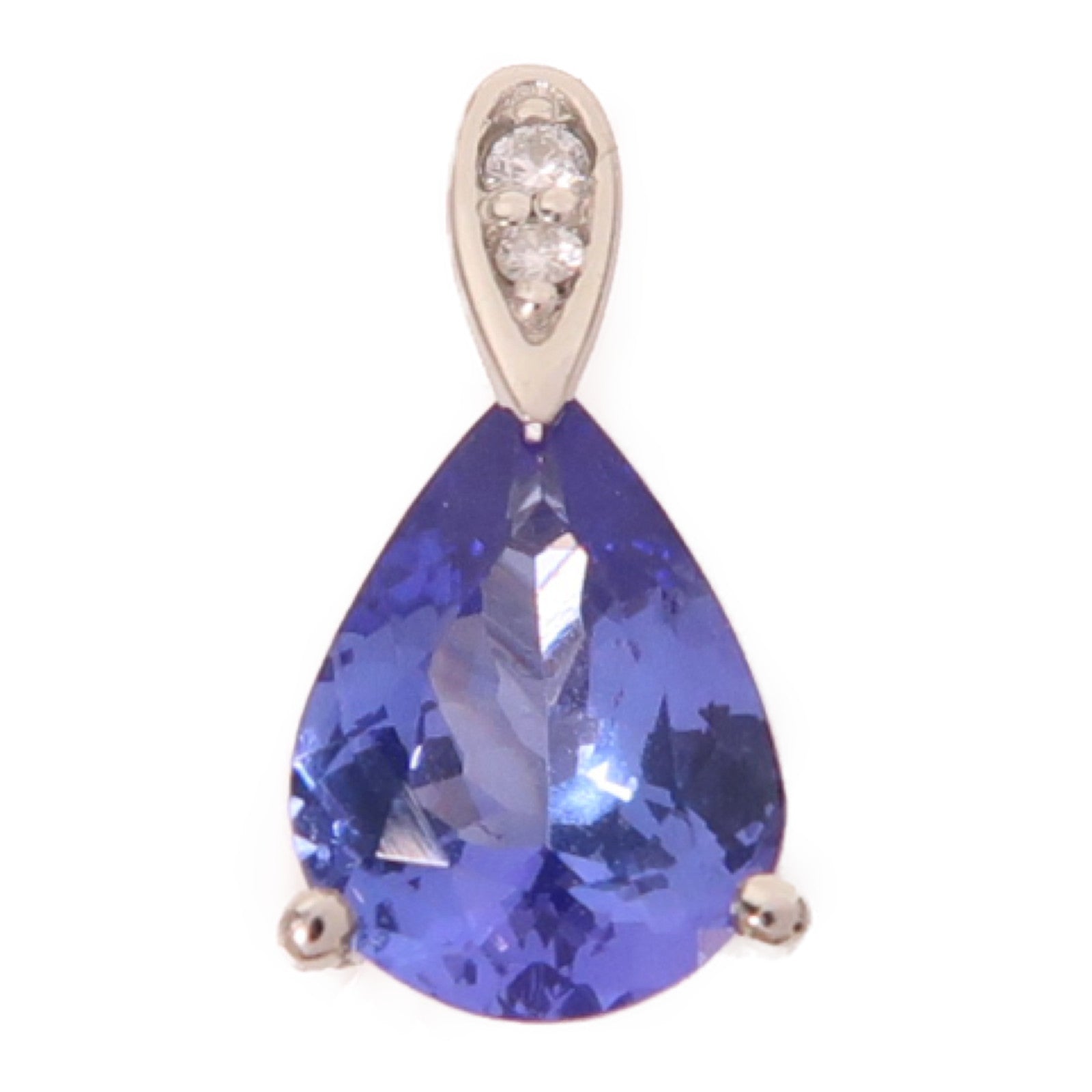 JEWELRY PT950鉑金Pendant 0.9g1.5ct坦桑石/0.02ct鑽石吊墜