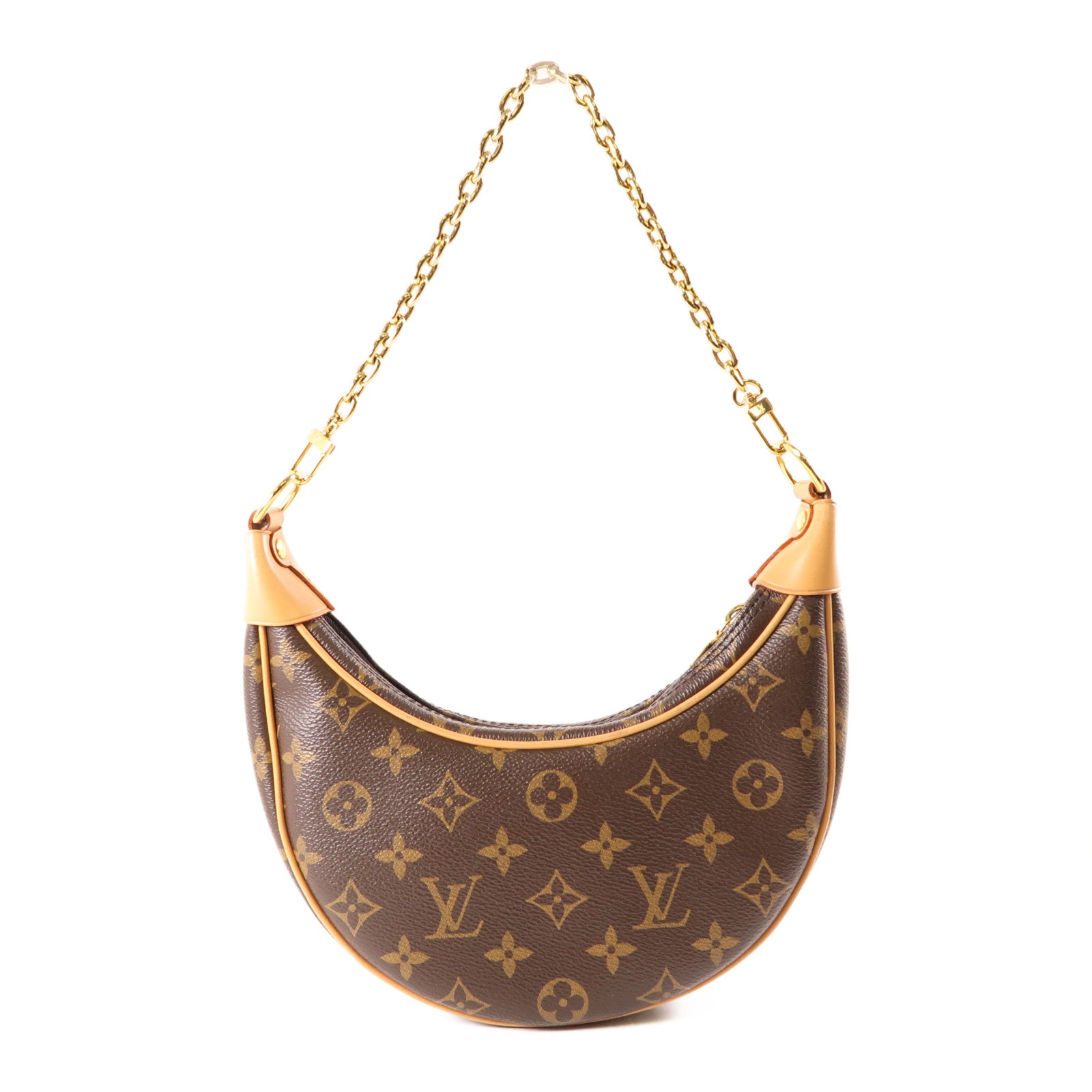 LOUIS VUITTON Monogram Loop金扣手挽肩背兩用袋棕色