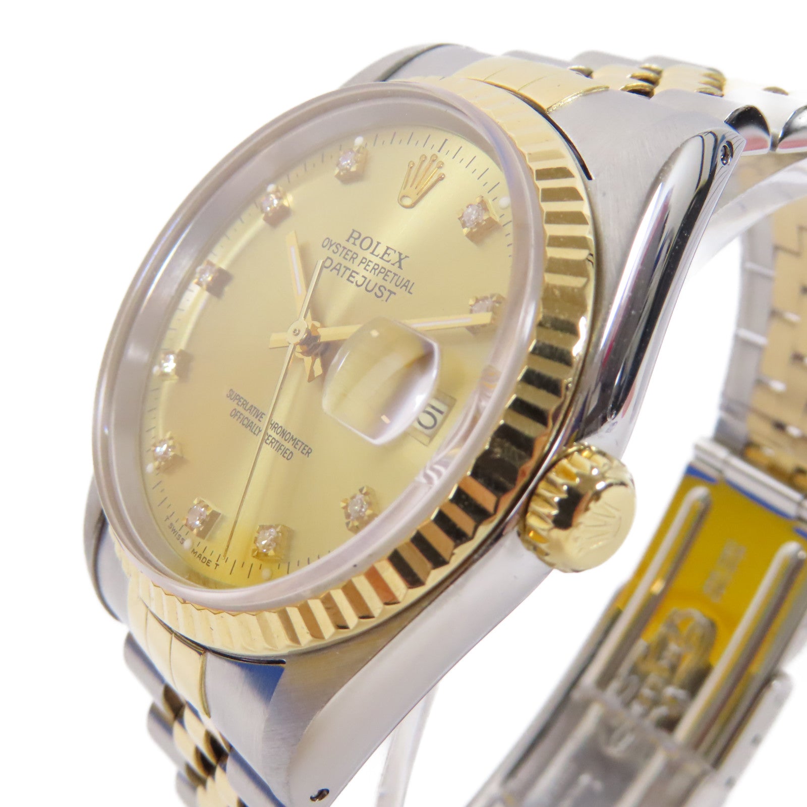 ROLEX Datejust 18K黃金/不鏽鋼手錶自動機芯金色