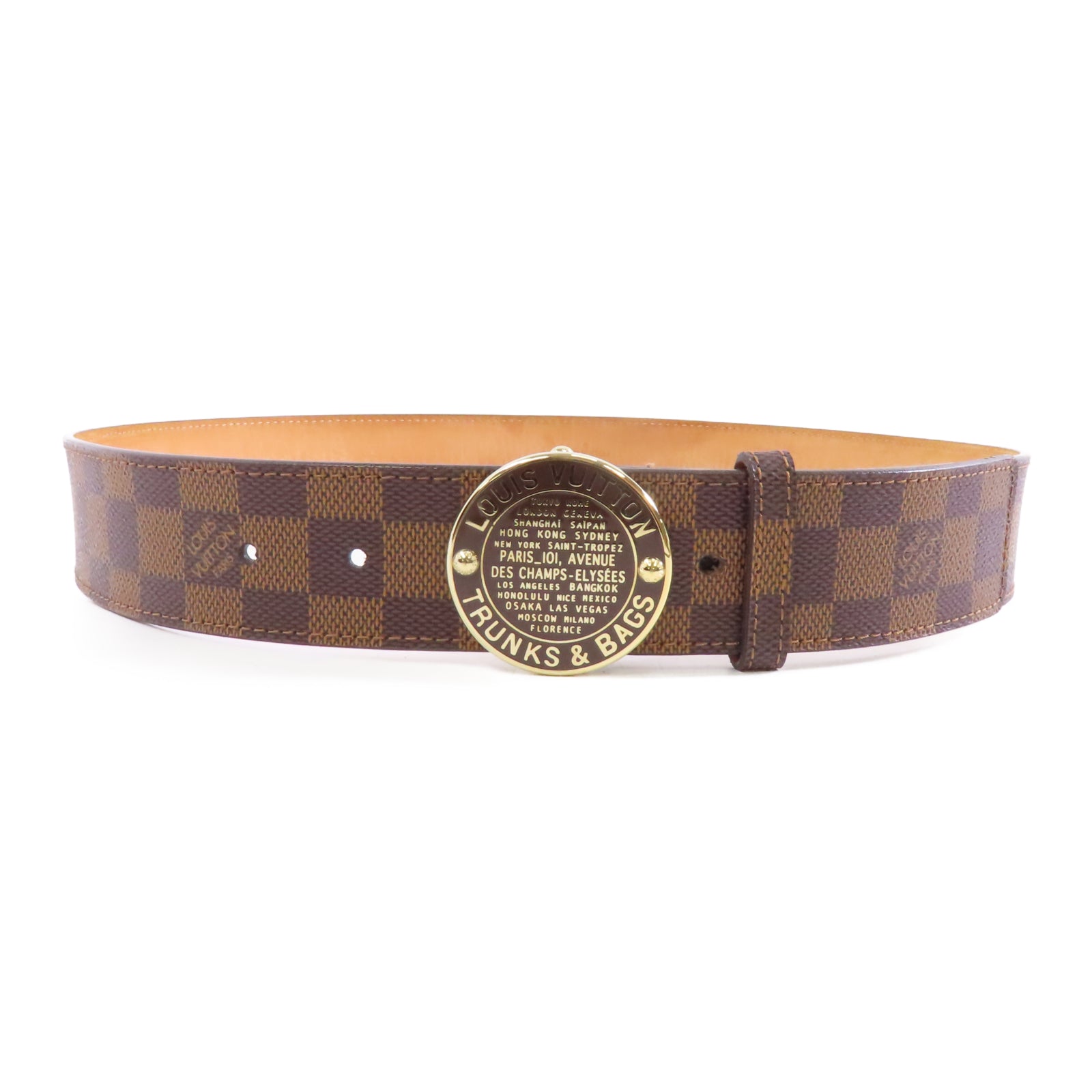 LOUIS VUITTON Damier Belt 90cm皮帶棕色