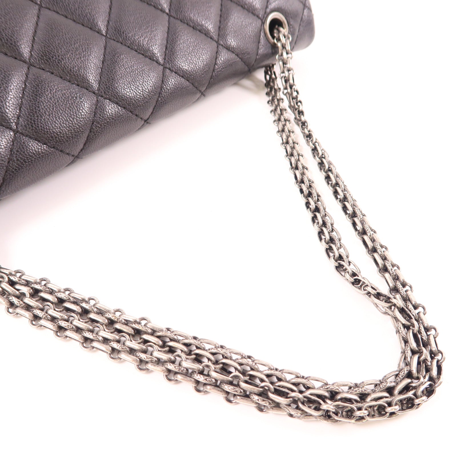 CHANEL【激減優惠】 牛皮皮革2.55銀扣肩背袋