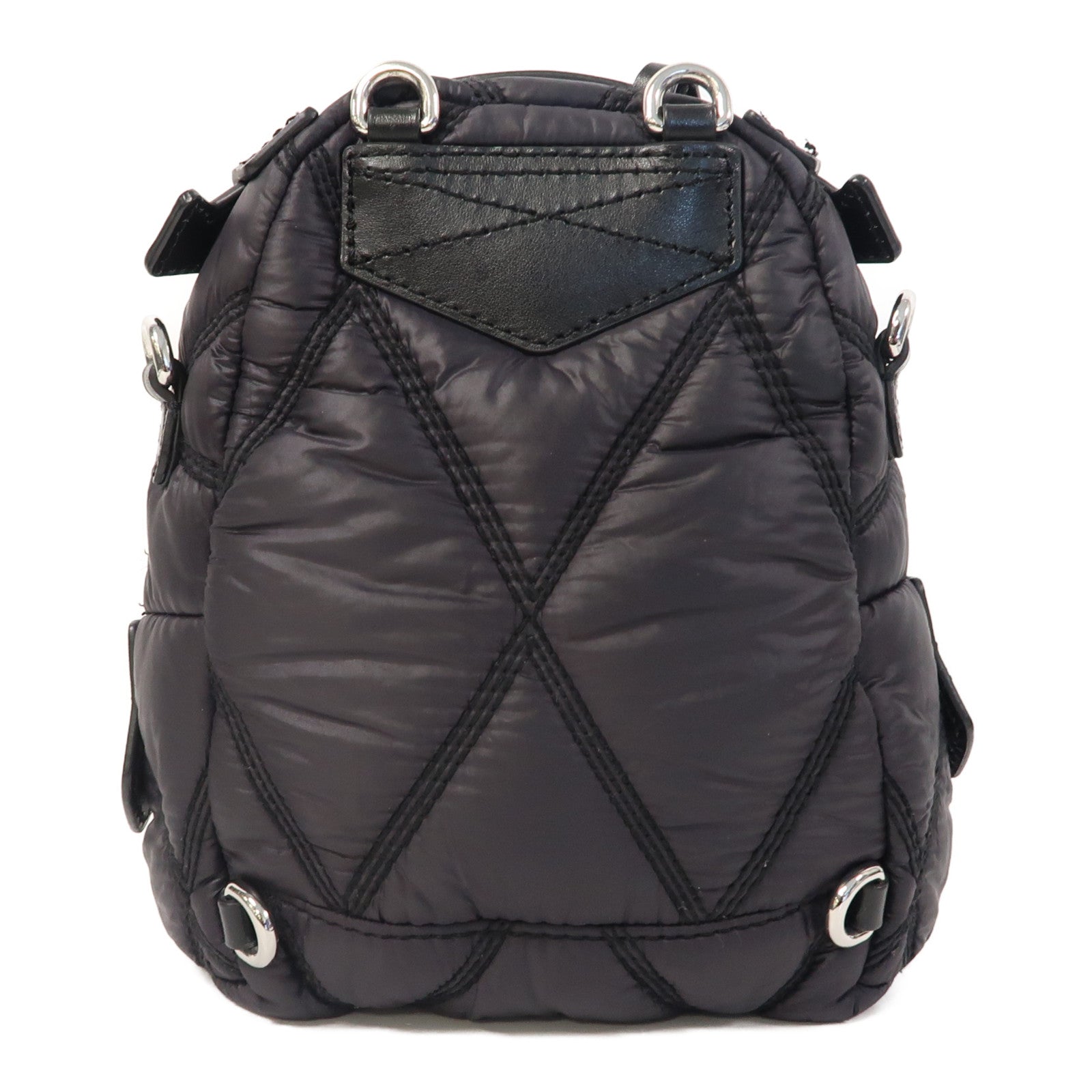 MOSCHINO 【激減優惠】尼龍Mini Backpack銀扣背包黑色