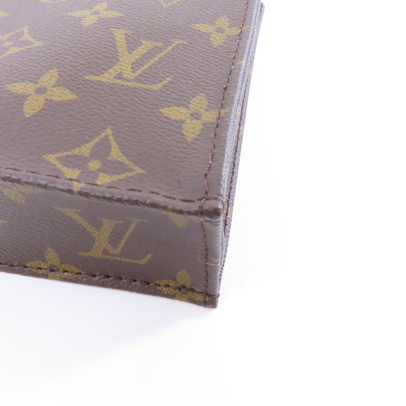 LOUIS VUITTON 【激減優惠】Monogram Petit Sac Plat金扣手挽肩背兩用袋啡色