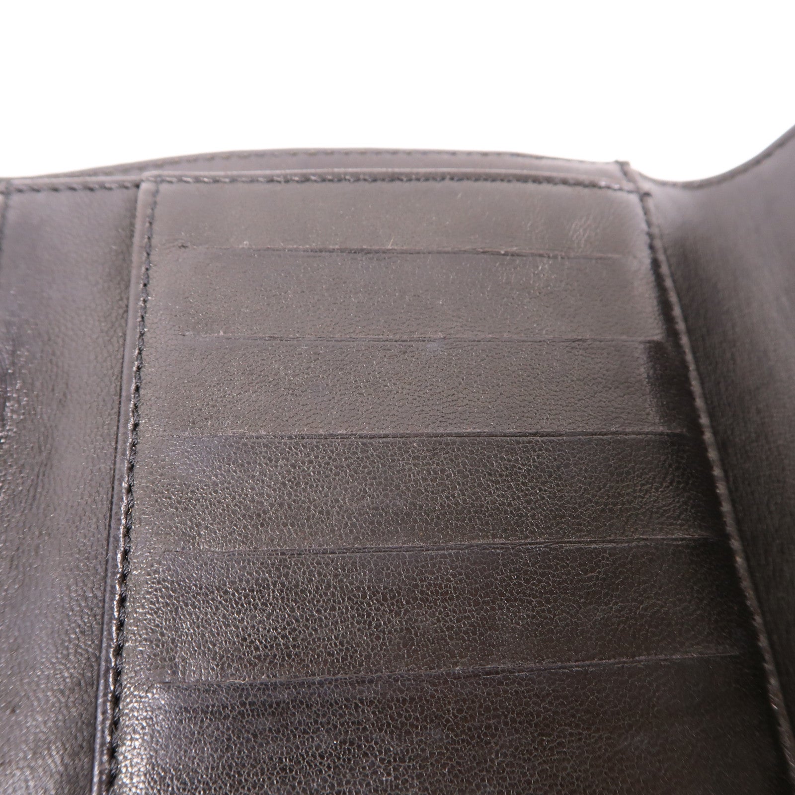 CHANEL 牛皮皮革Wallet金扣長錢包黑色
