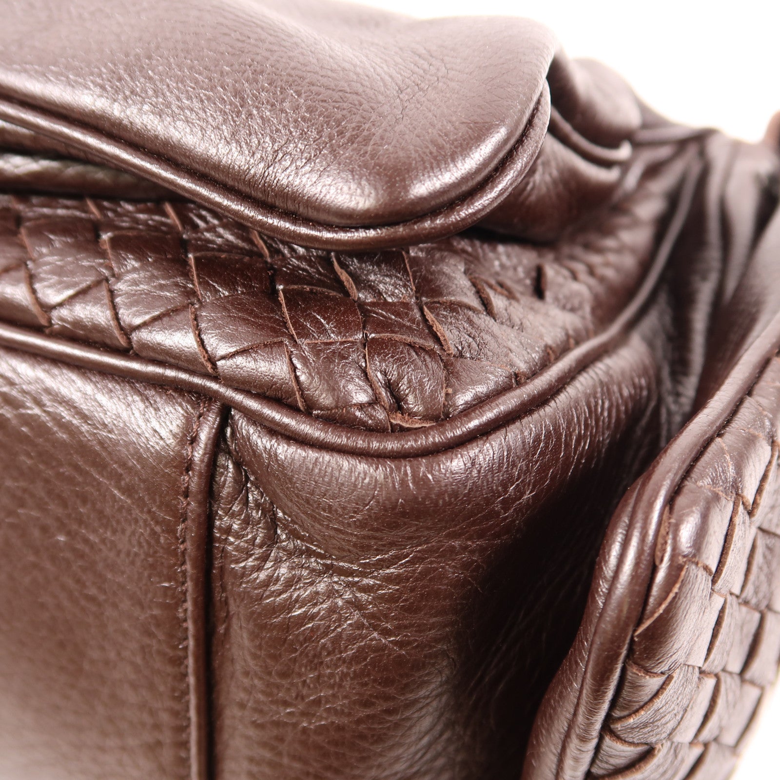 BOTTEGA VENETA 皮革Hand Bag肩背袋啡色