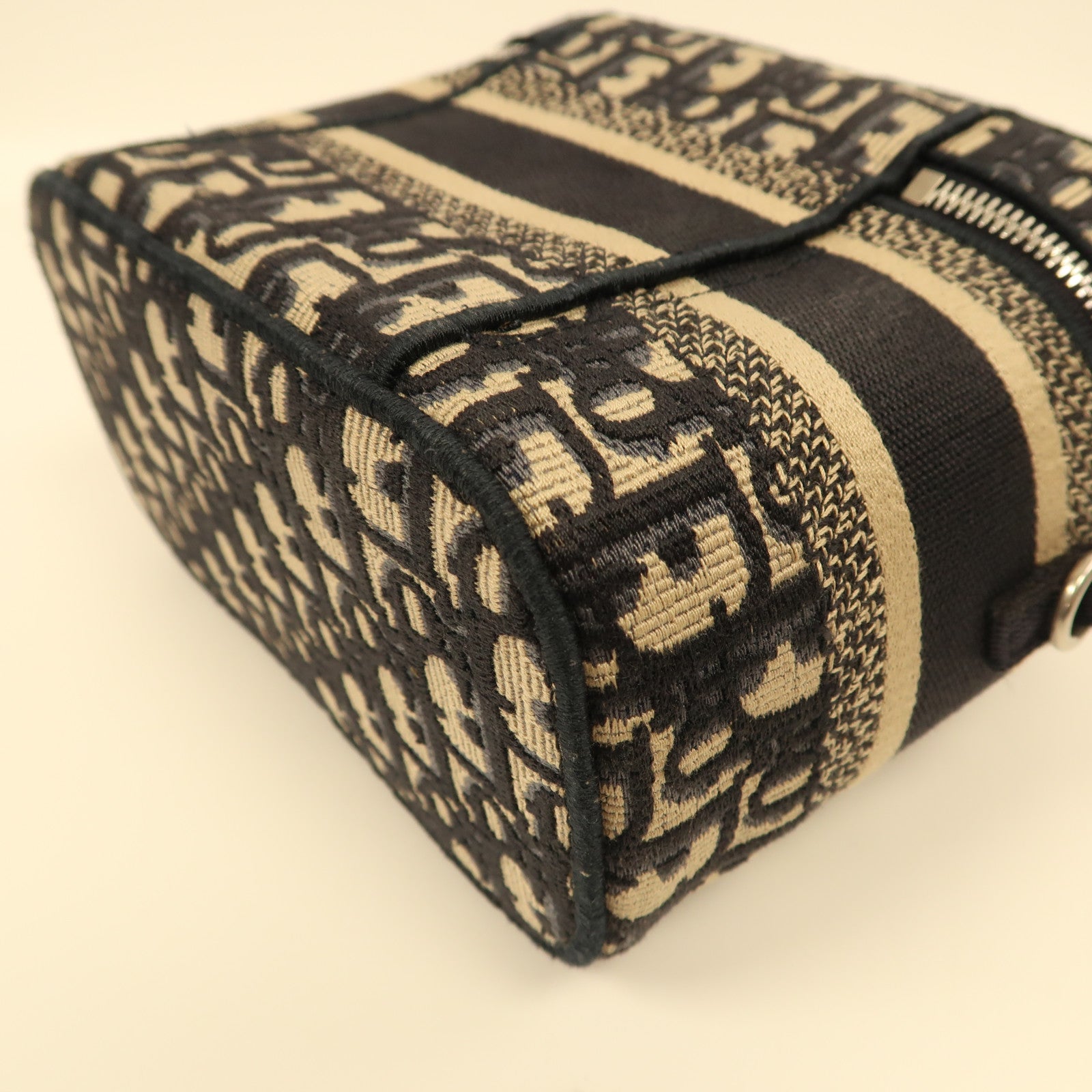 Dior 【激減優惠】Oblique帆布Travel Vanlty small銀扣手挽肩背兩用袋藍色