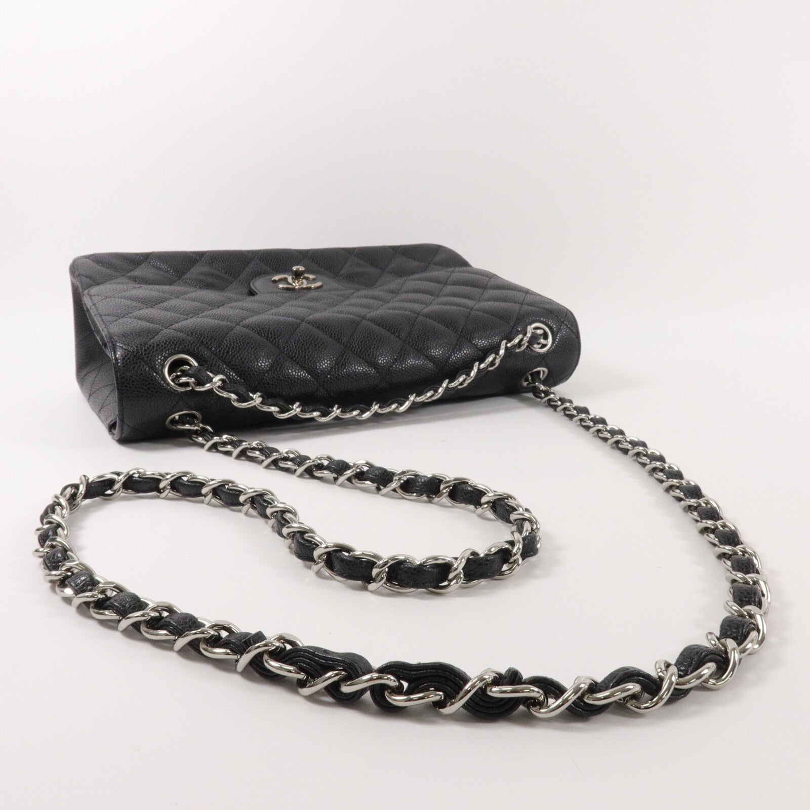 CHANEL 牛皮皮革Large Classic鏈帶肩背袋