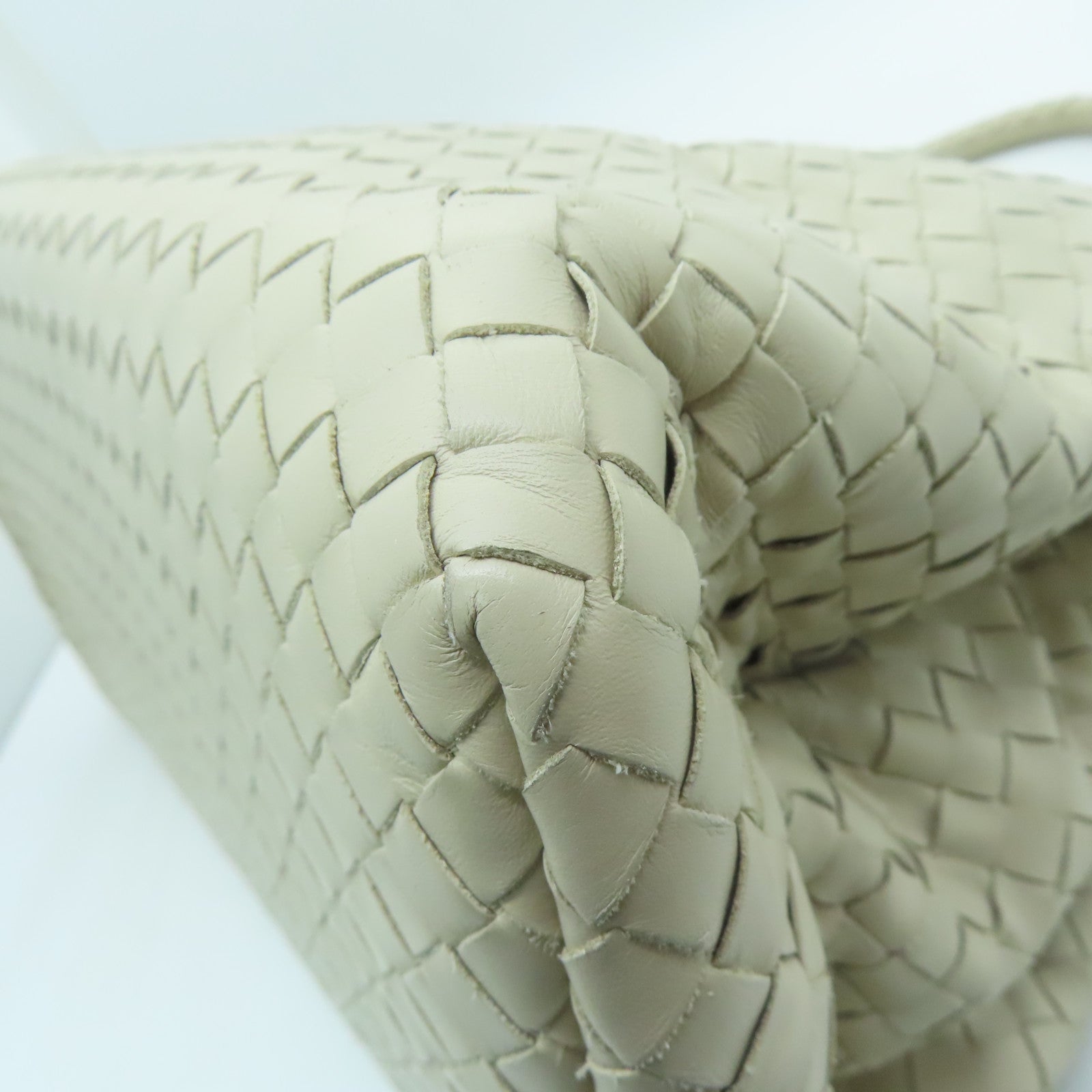BOTTEGA VENETA Textured Leather Shoulder Bag Beige