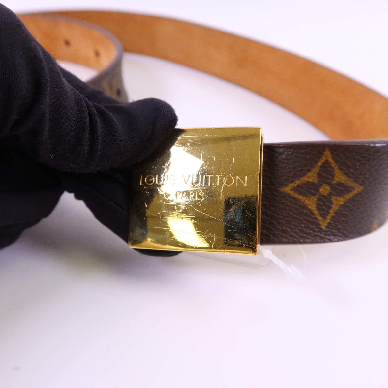LOUIS VUITTON Monogram Belt金扣皮帶
