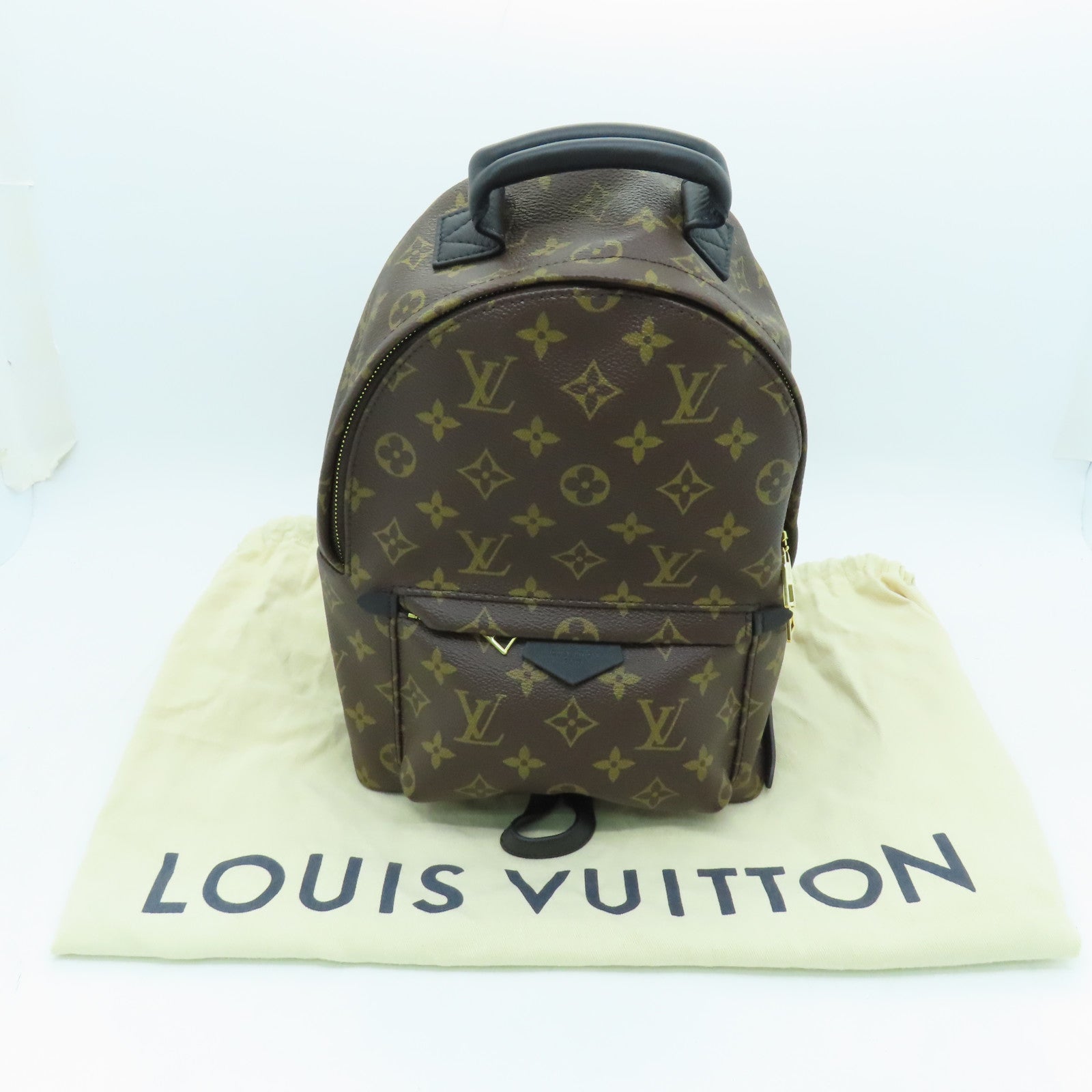 LOUIS VUITTON Monogram Plam Springs PM Backpack Brown with Gold Buckle