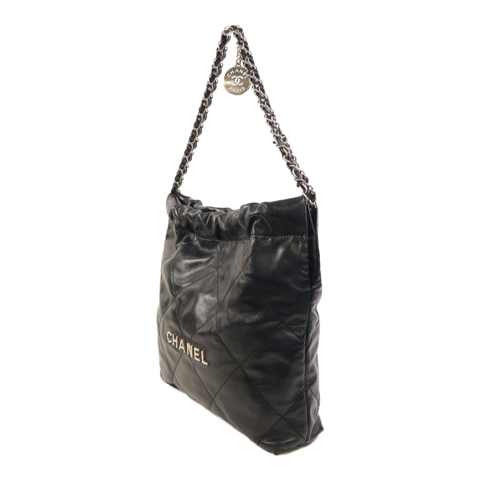 CHANEL 牛皮皮革Chanel 22 Small銀扣鏈帶肩背袋