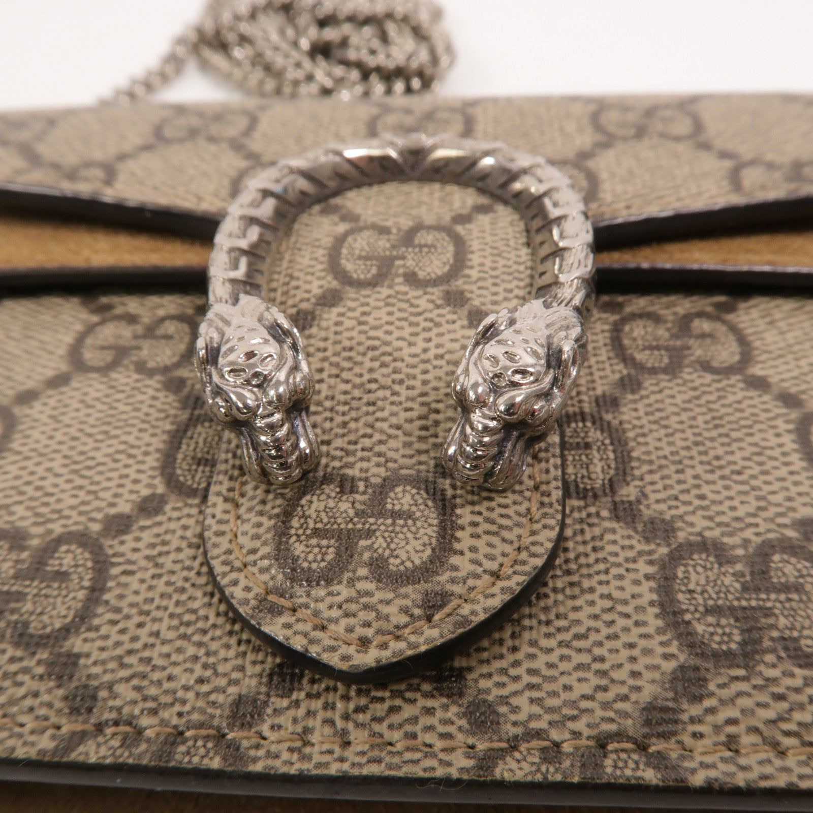 GUCCI 塗層帆布Dionysus Super Mini Bag鏈帶肩背袋