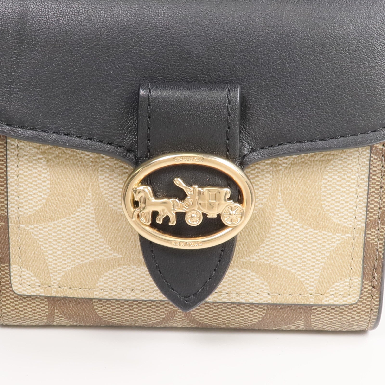 COACH 塗層帆布Georgie Small Wallet金扣錢包
