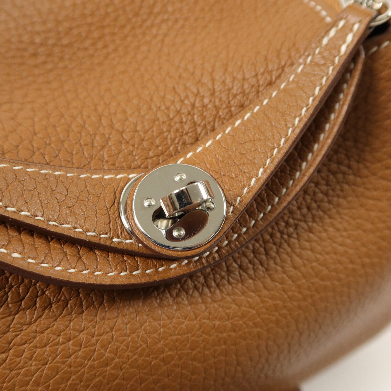 HERMES Clemence皮革Mini Lindy手挽肩背兩用袋Gold