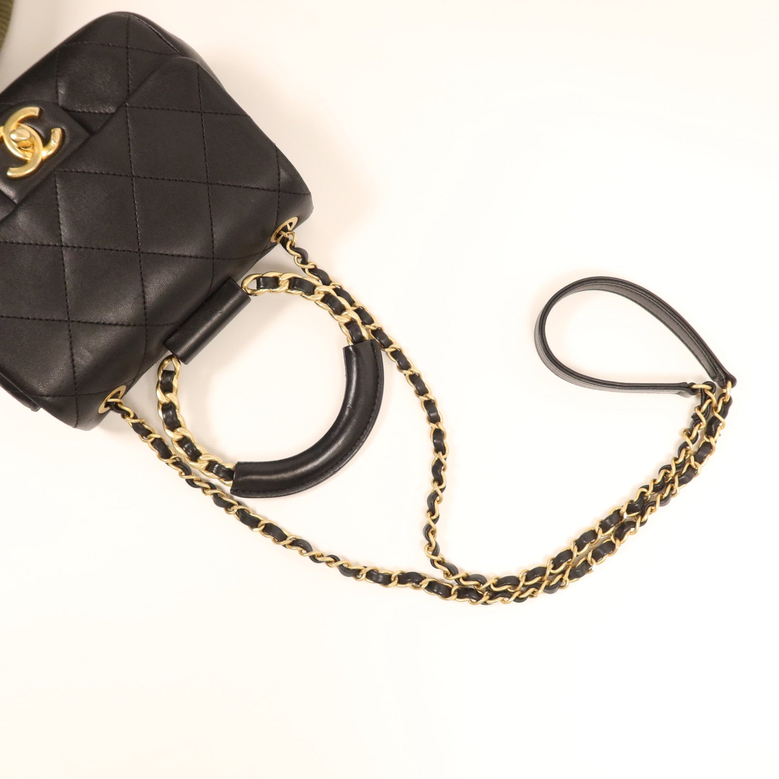 CHANEL 羊皮皮革Chain Shoulder Bag金扣鏈帶肩背袋