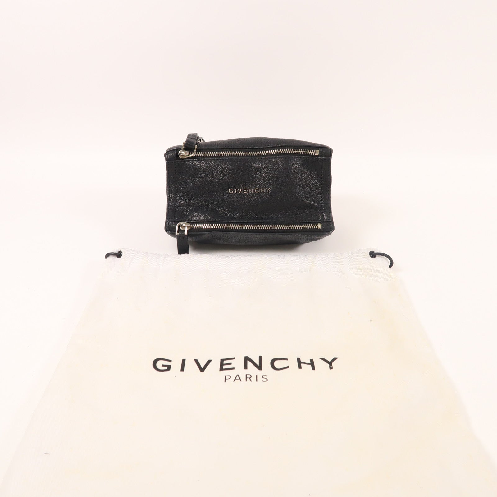 GIVENCHY 牛皮皮革Pandora Clutch銀扣手拿包