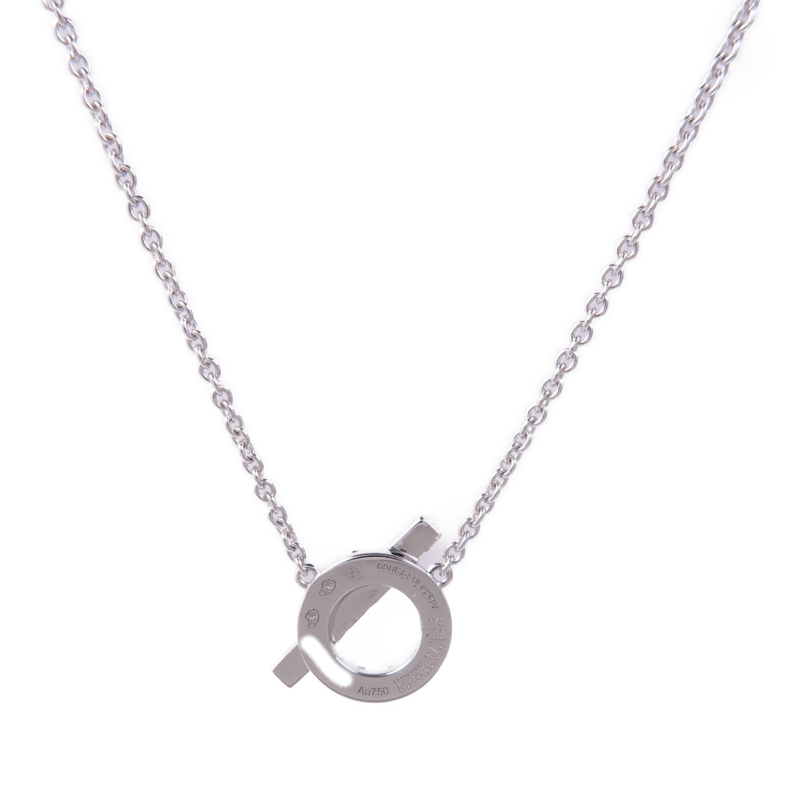 HERMES 18K白金Finesse Pendant鑽石項鍊