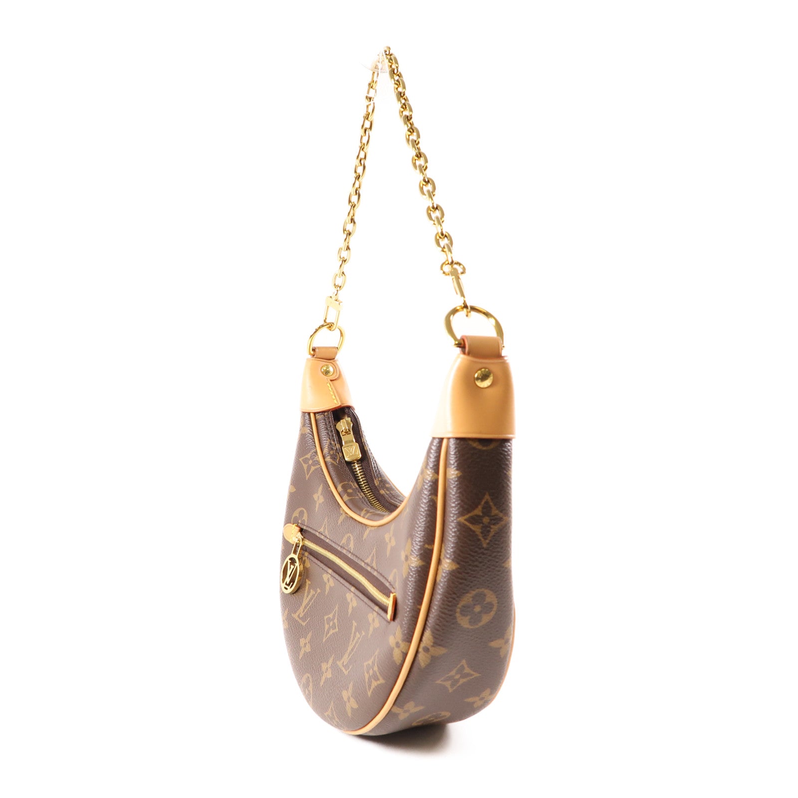 LOUIS VUITTON Monogram Loop金扣手挽肩背兩用袋棕色