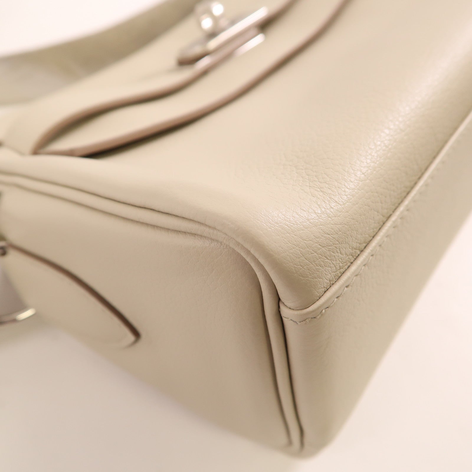 HERMES Evercolor皮革Kelly Messenger PM銀扣肩背袋8L Beton