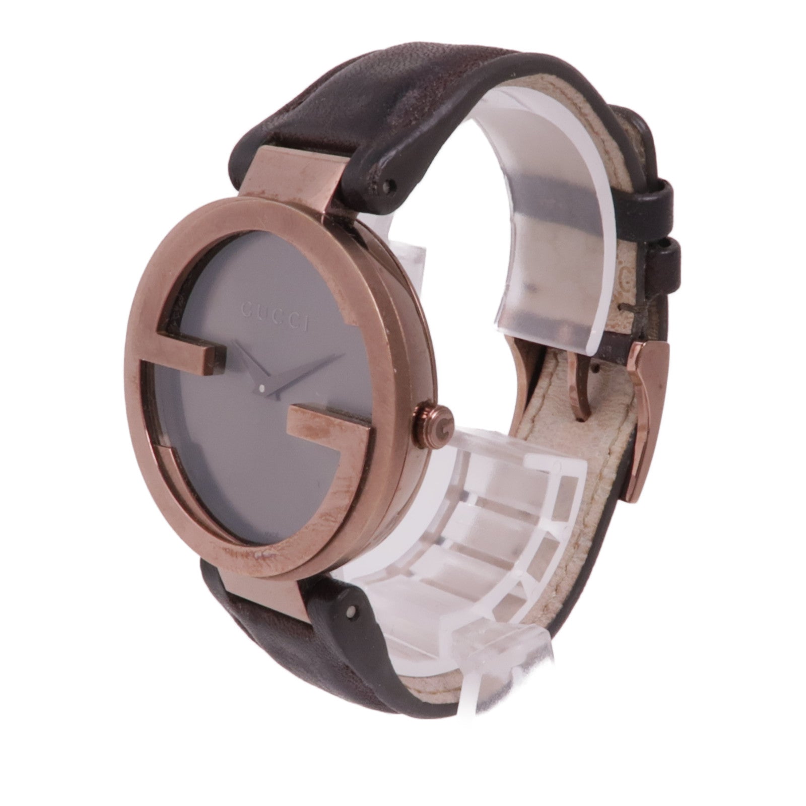 GUCCI Interlocking G 133.3 Quartz Watch Stainless Steel Silver Copper