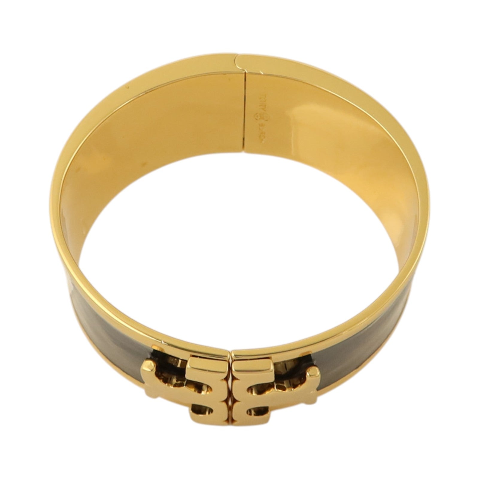 Tory Burch 金屬/琺瑯Raised Logo Wide Cuff金扣手鏈