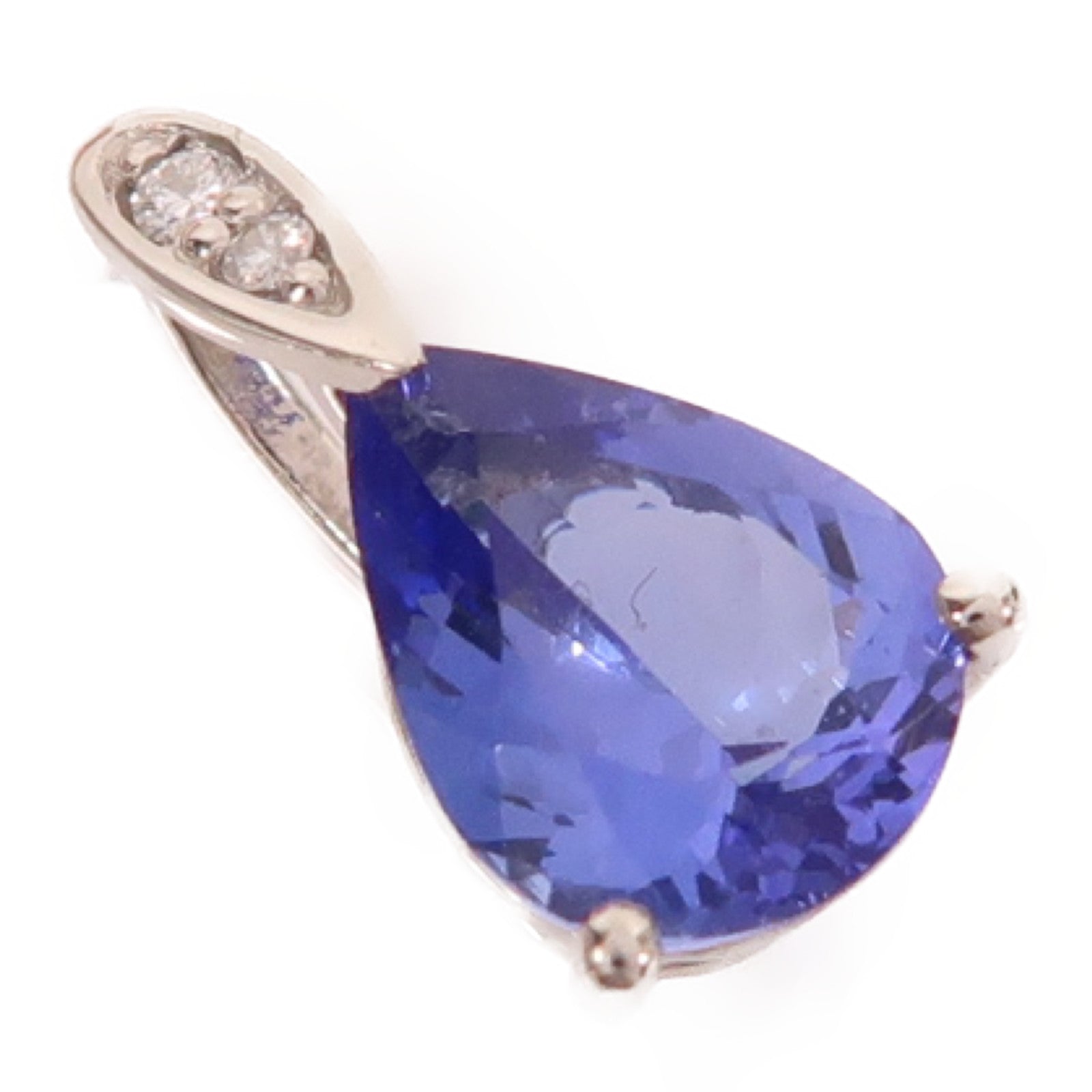 JEWELRY PT950鉑金Pendant 0.9g1.5ct坦桑石/0.02ct鑽石吊墜