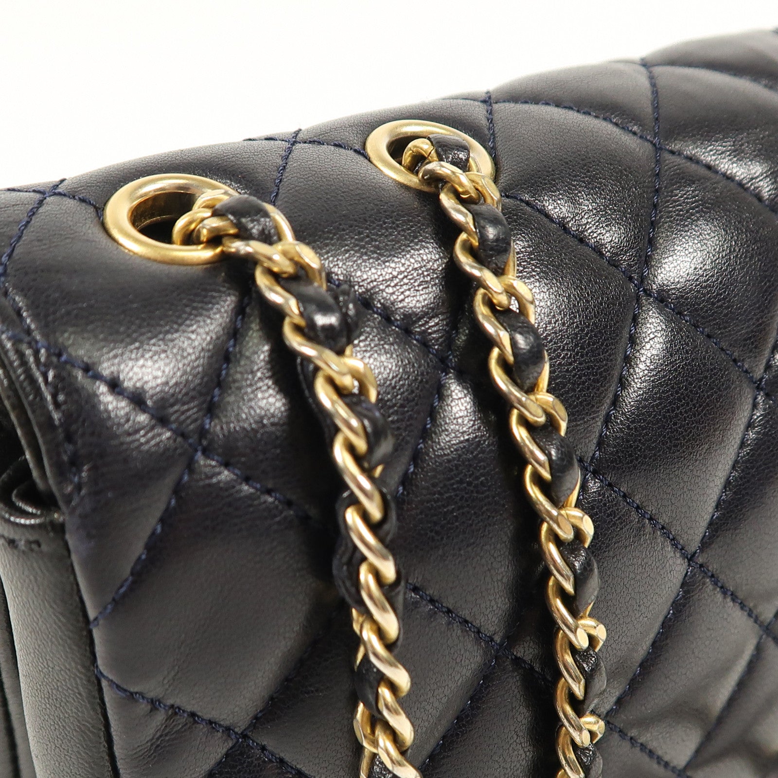 CHANEL 羊皮皮革Shoulder Bag金扣鏈帶肩背袋