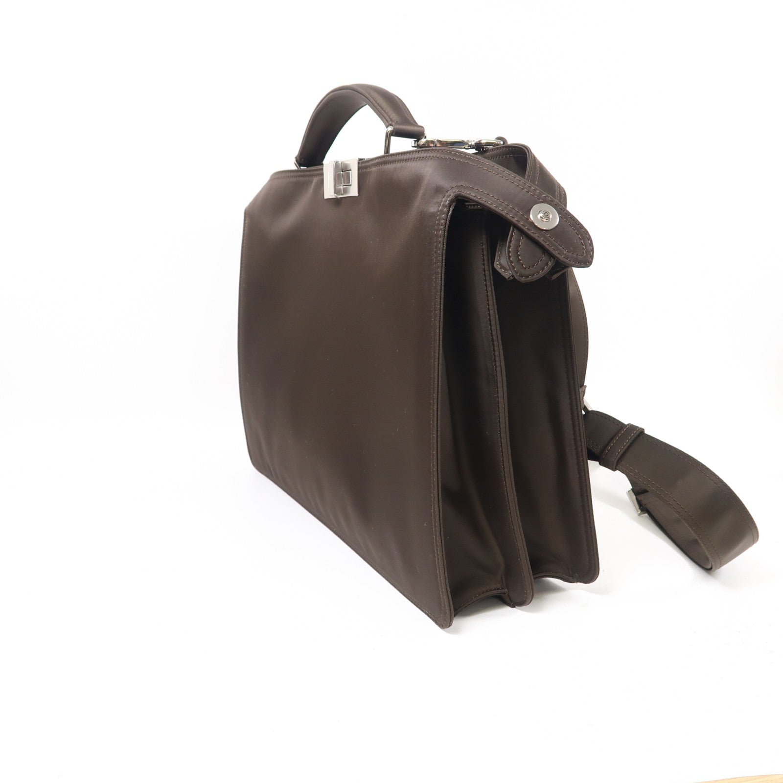 FENDI 尼龍Peekaboo銀扣手挽肩背兩用袋