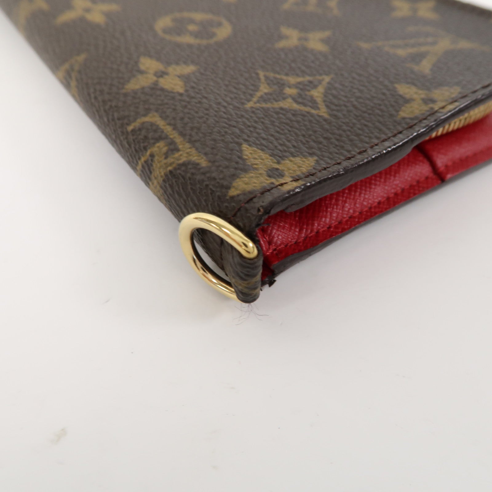 LOUIS VUITTON Monogram Insolite Wallet金扣長錢包啡色/紅色