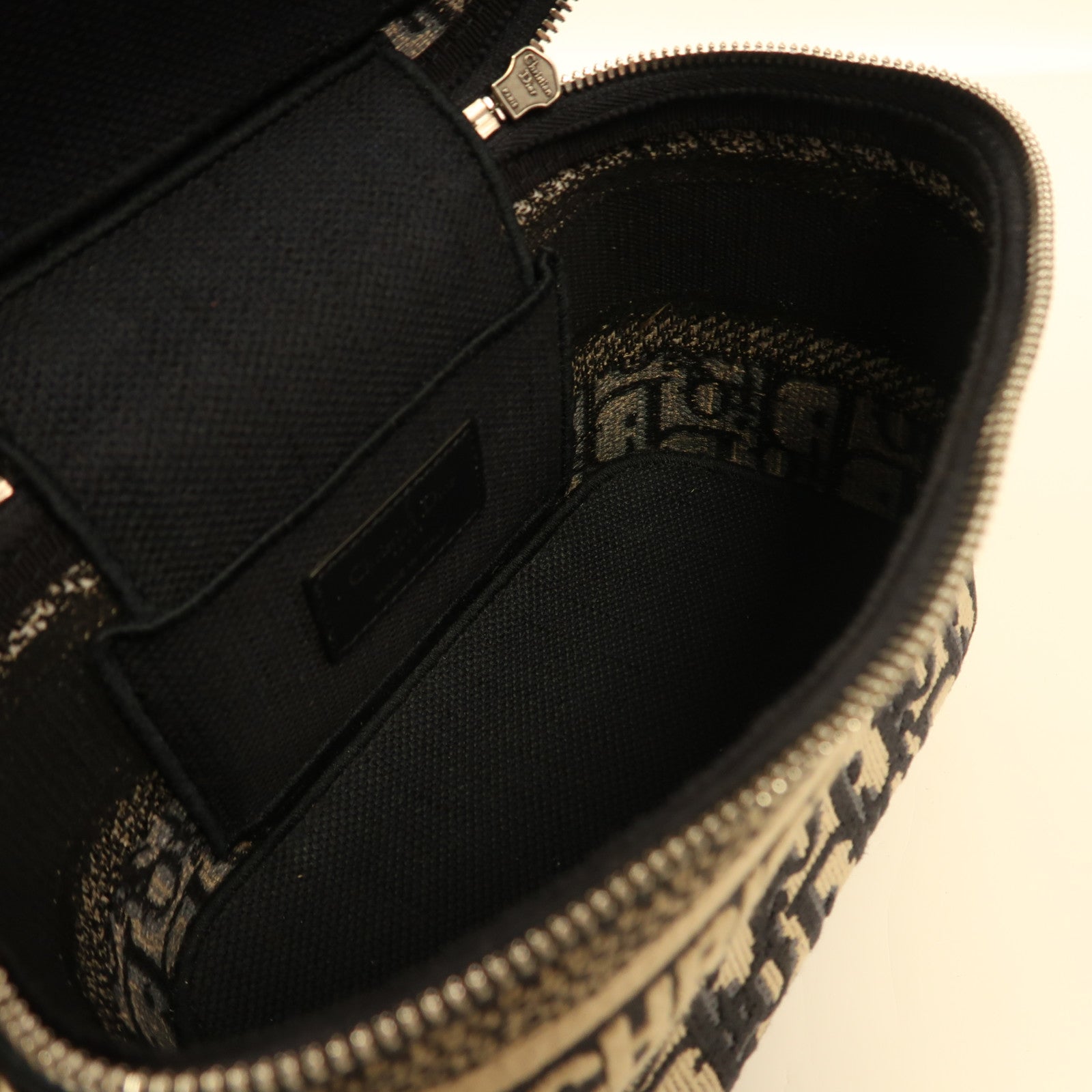 Dior 【激減優惠】Oblique帆布Travel Vanlty small銀扣手挽肩背兩用袋藍色