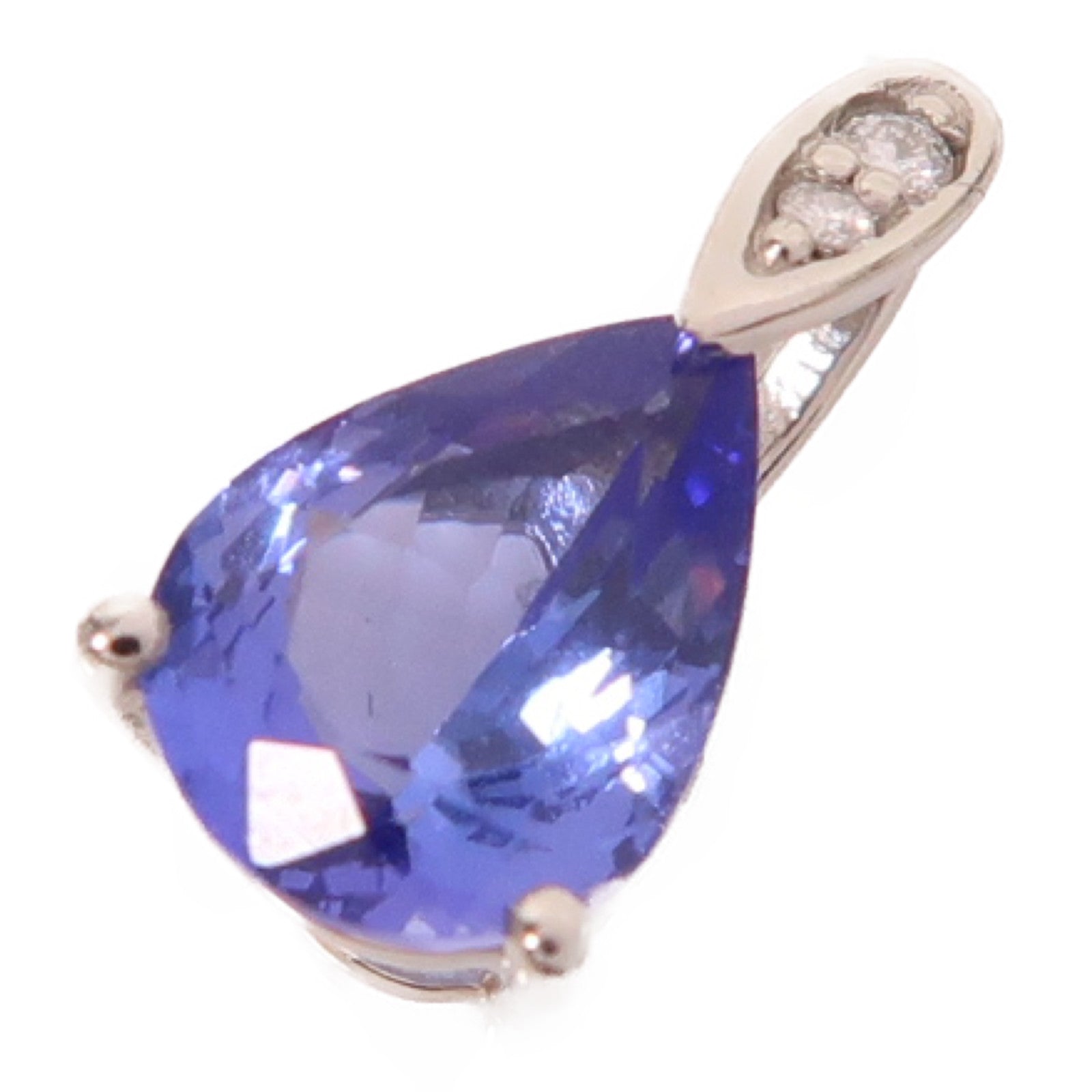 JEWELRY PT950鉑金Pendant 0.9g1.5ct坦桑石/0.02ct鑽石吊墜