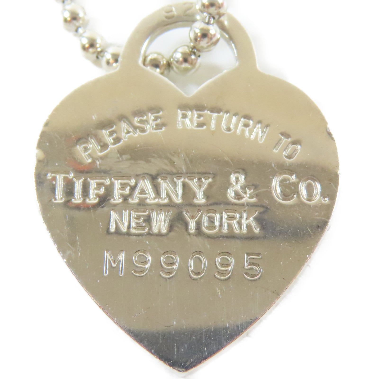 TIFFANY＆CO 925純銀Return to Tiffany Heart Tag Necklace項鍊#86cm