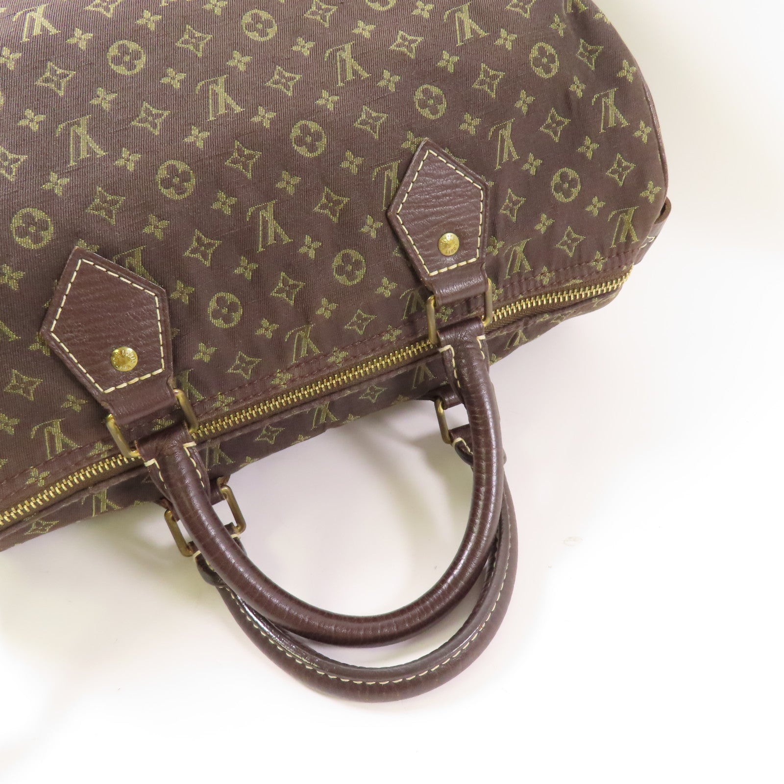 LOUIS VUITTON Monogram Mini Lin Speedy 30金扣手挽袋