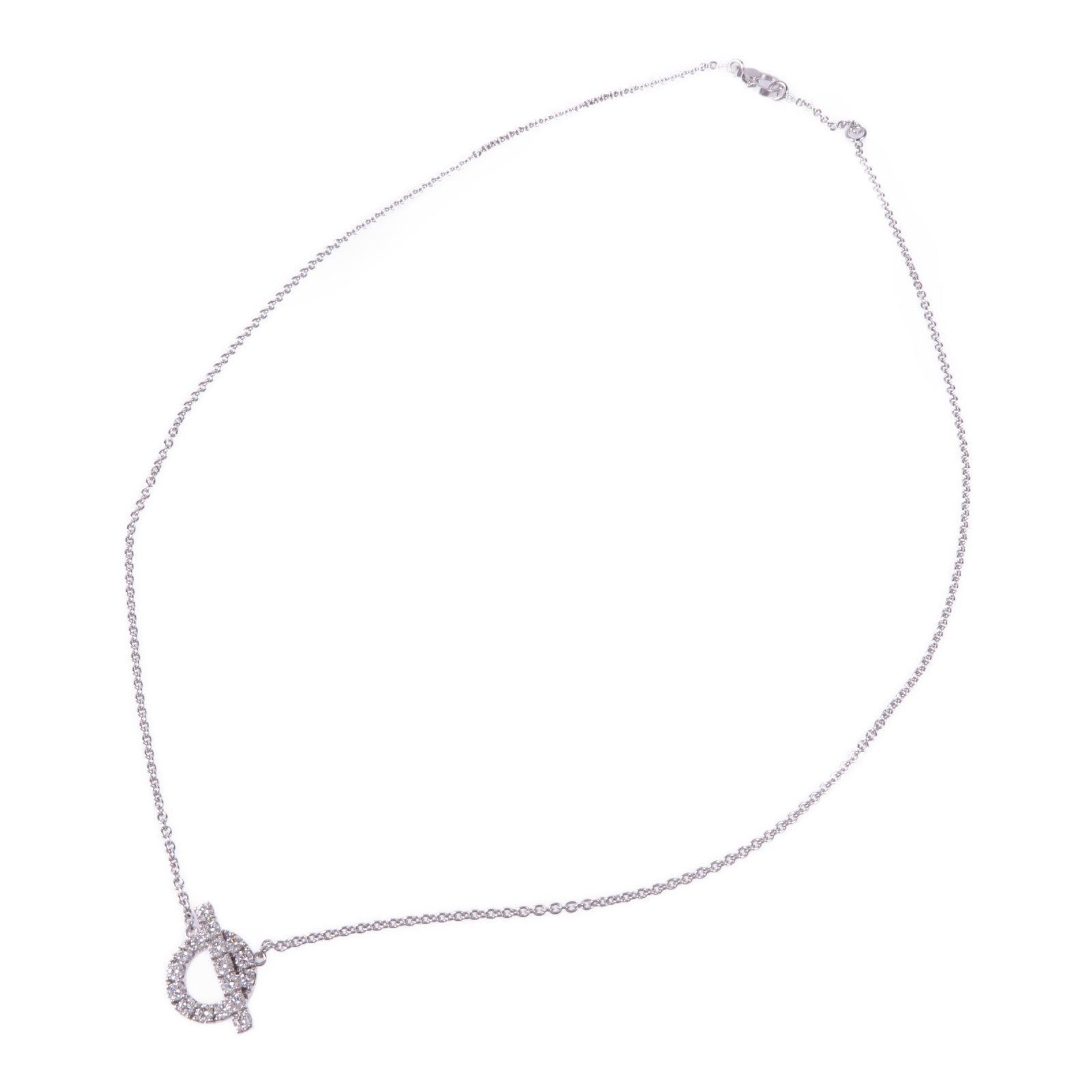 HERMES 18K白金Finesse Pendant鑽石項鍊