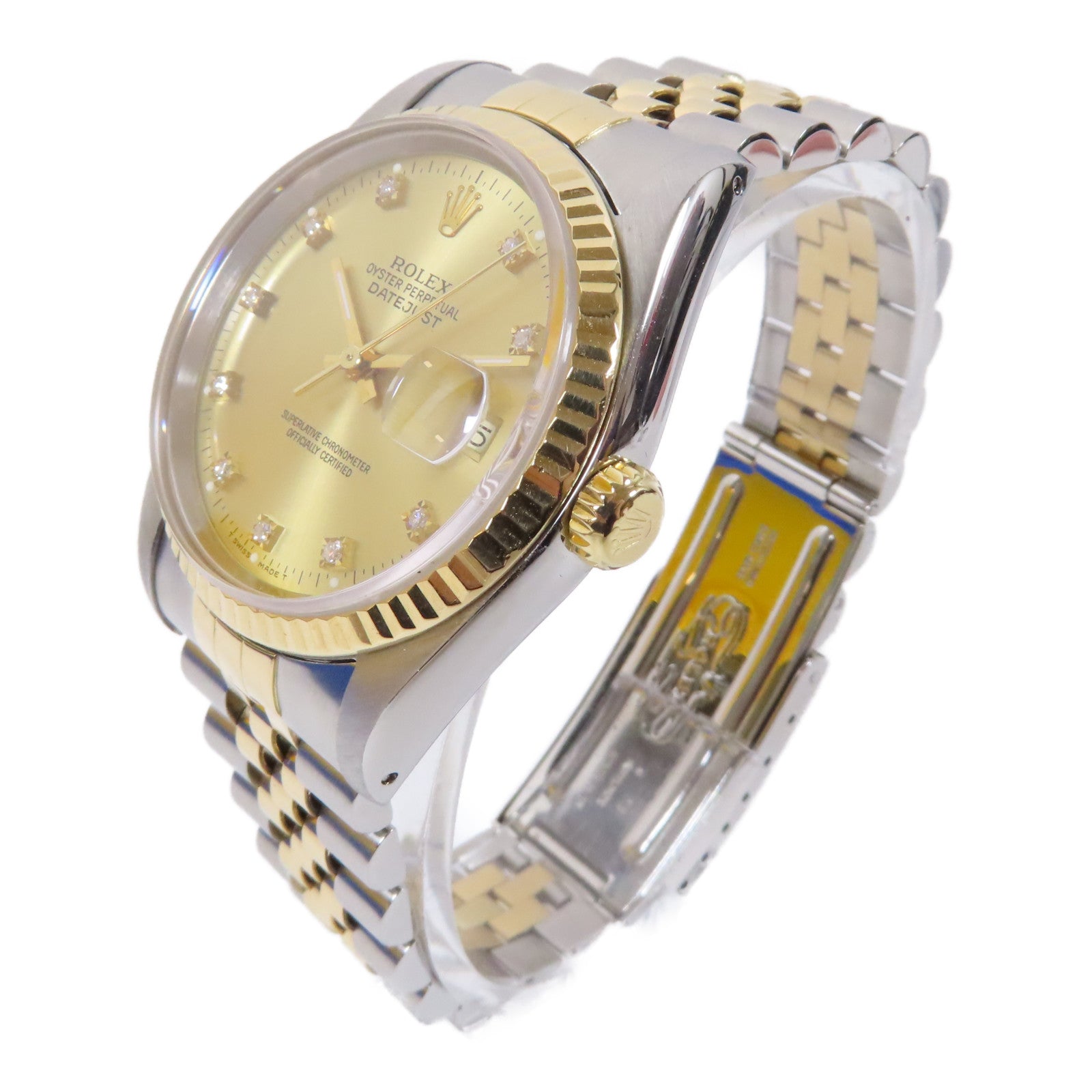 ROLEX Datejust 18K黃金/不鏽鋼手錶自動機芯金色