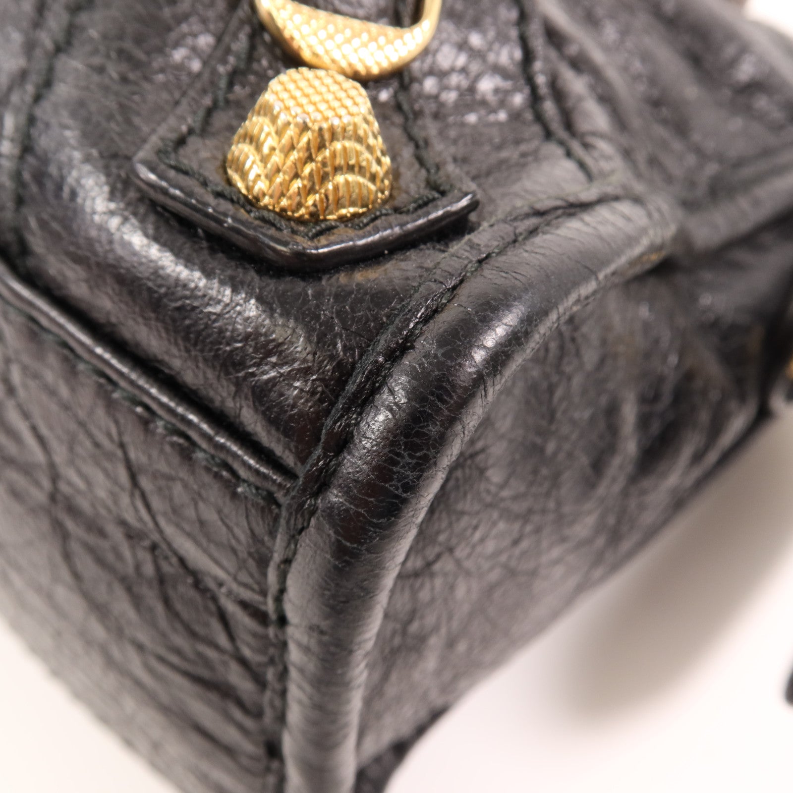 BALENCIAGA 羊皮皮革Mini City金扣手挽肩背兩用袋