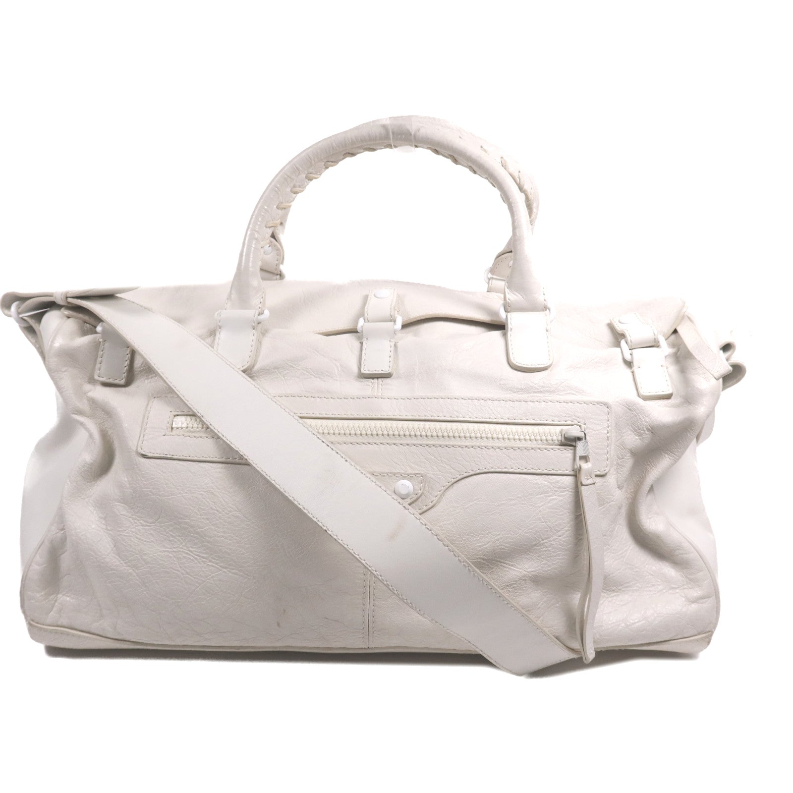 BALENCIAGA 羊皮皮革Squash 2way Duffel Bag手挽肩背兩用袋