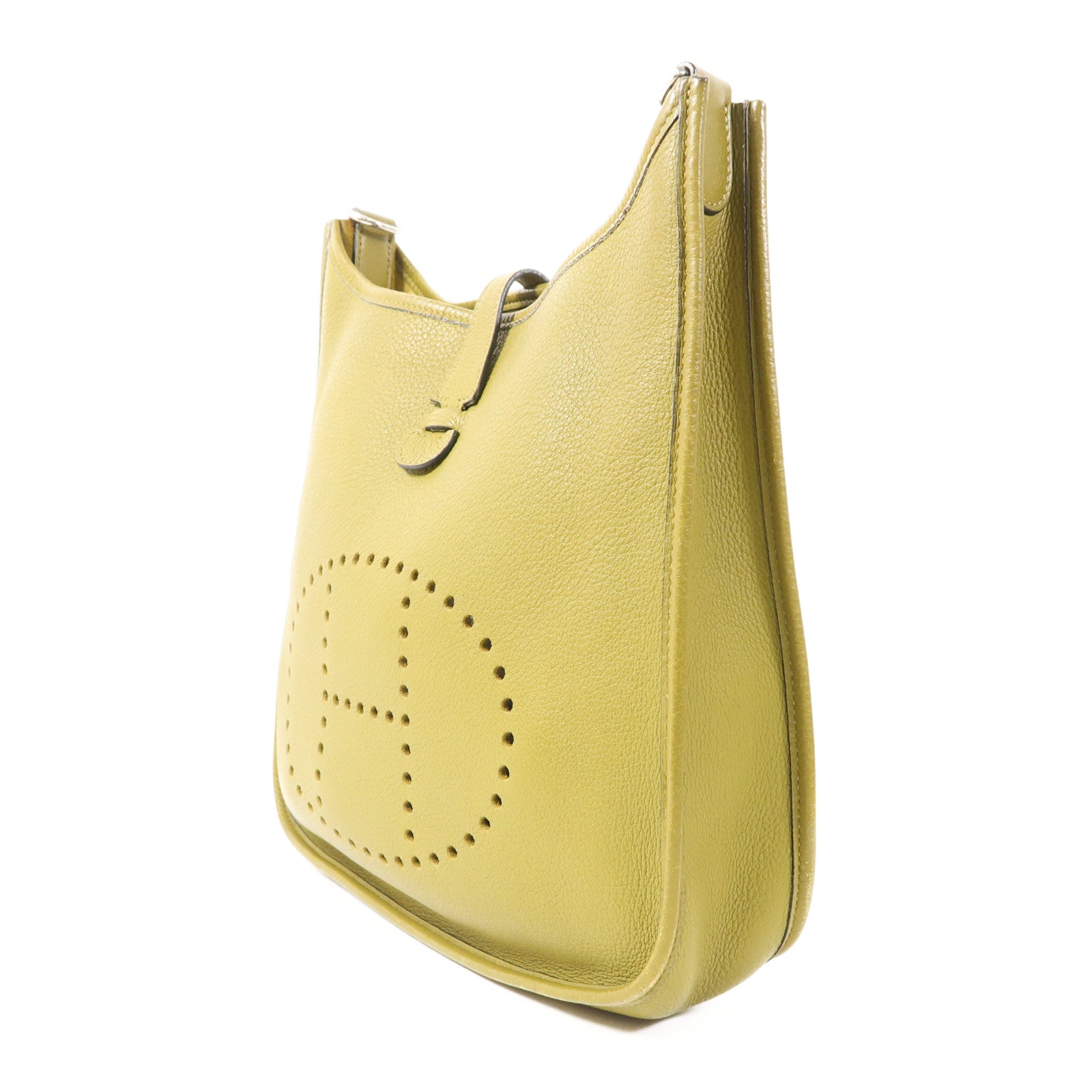 HERMES Clemence皮革Evelyne PM銀扣肩背袋