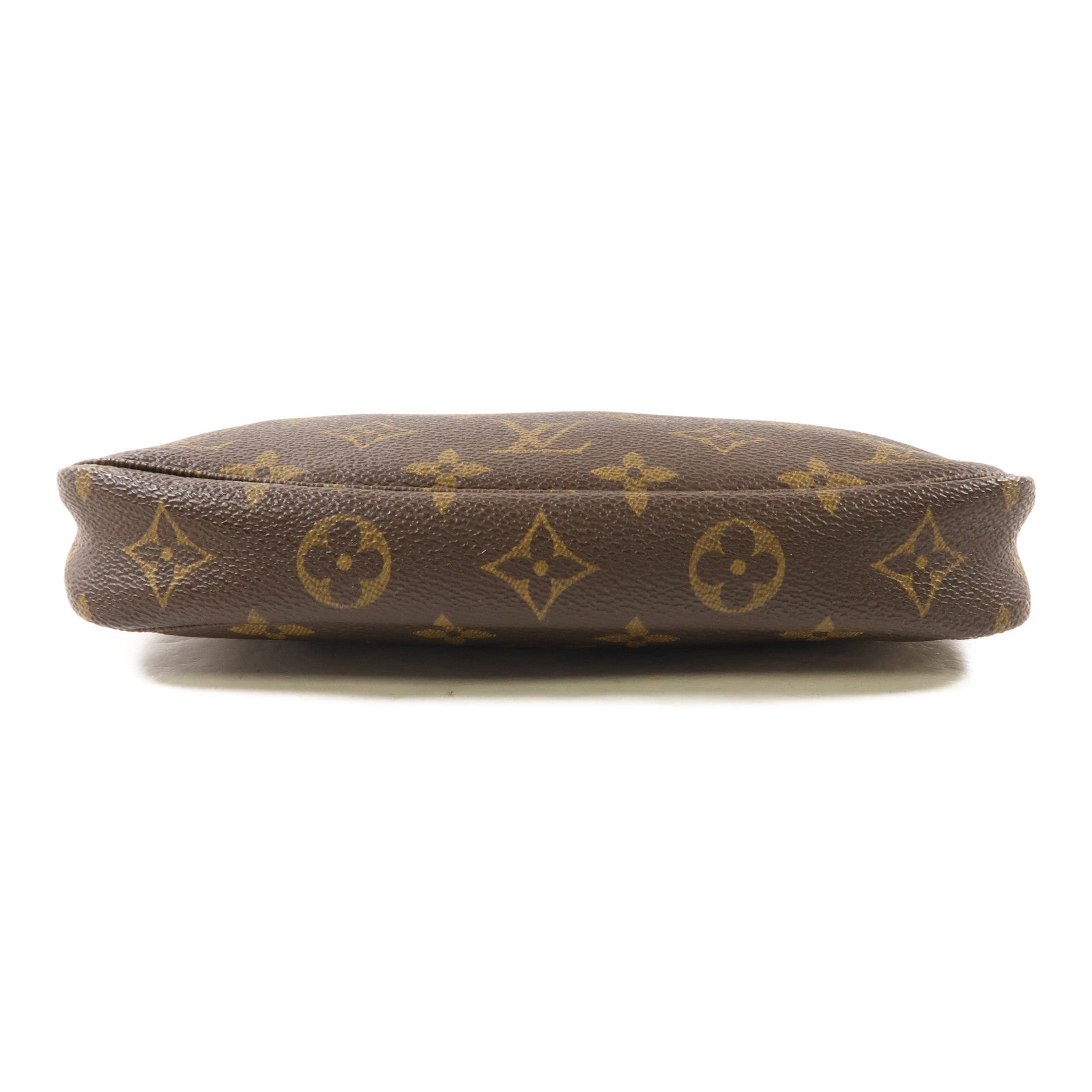 LOUIS VUITTON Monogram Pochette Accessoires金扣手拿包棕色