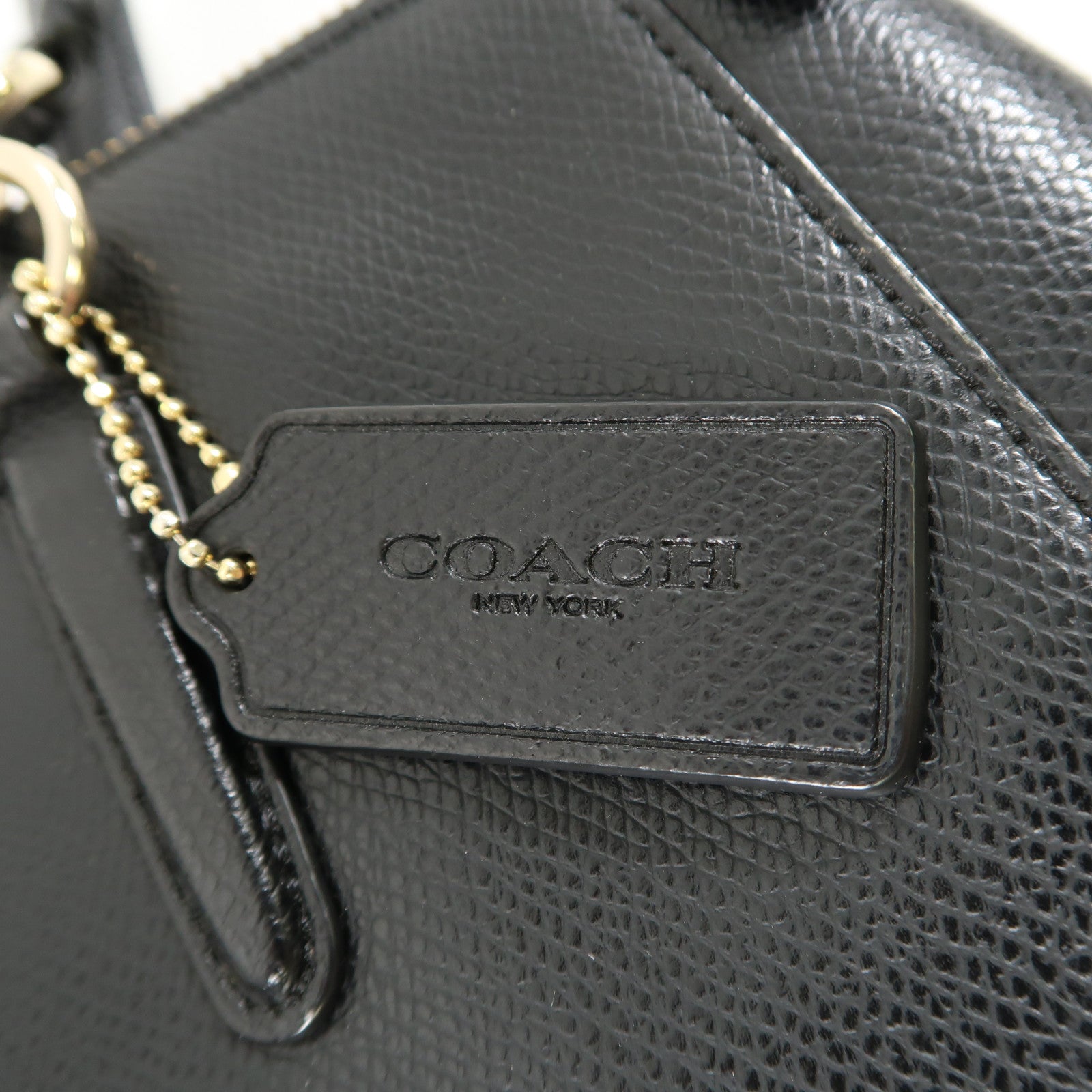 COACH 牛皮皮革Shoulder Bag金扣肩背袋黑色